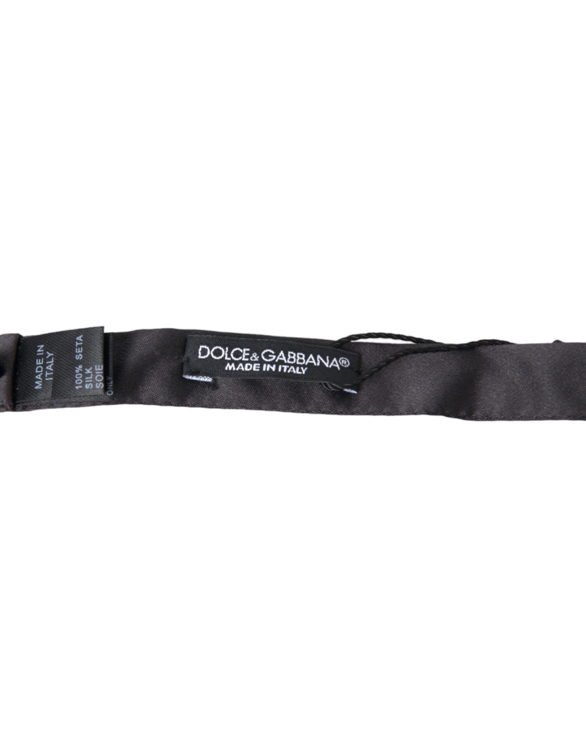 Dolce & Gabbana Elegant Anthracite Silk Bow Tie - Luksuslaukut ja asusteet Dolce & Gabbana - Tutustu YVES JAVANNI®