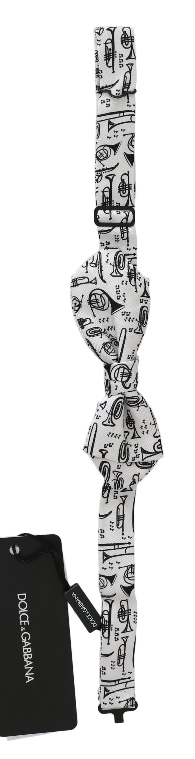 Dolce & Gabbana Elegant White Silk Bow Tie for Sophisticated Evenings - Luksuslaukut ja asusteet Dolce & Gabbana - Tutustu YVES JAVANNI® 