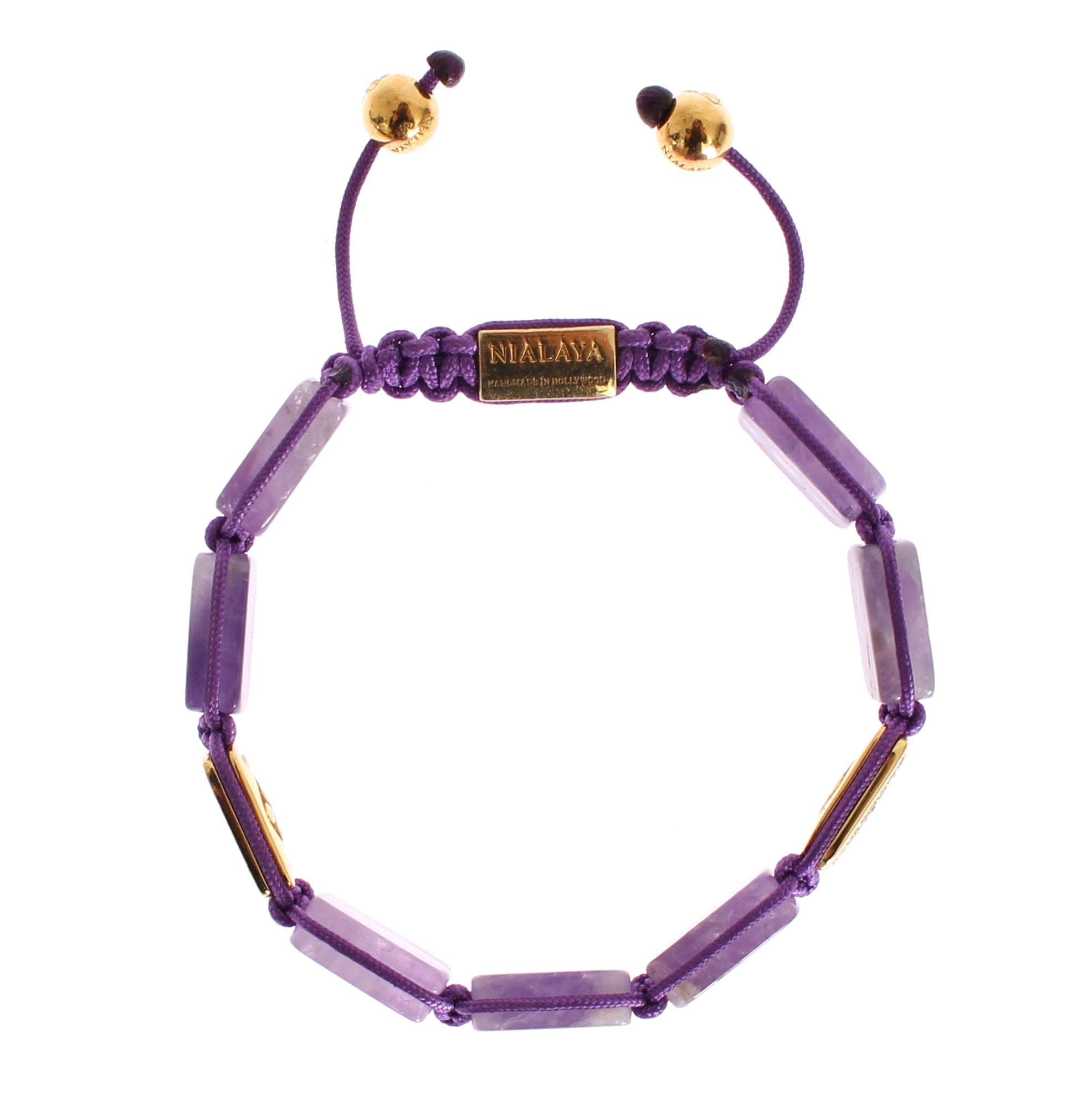 Nialaya Dazzling Diamond Gold-Plated Amethyst Bracelet - Luksusmuotia Nialaya - Tutustu YVES JAVANNI® 