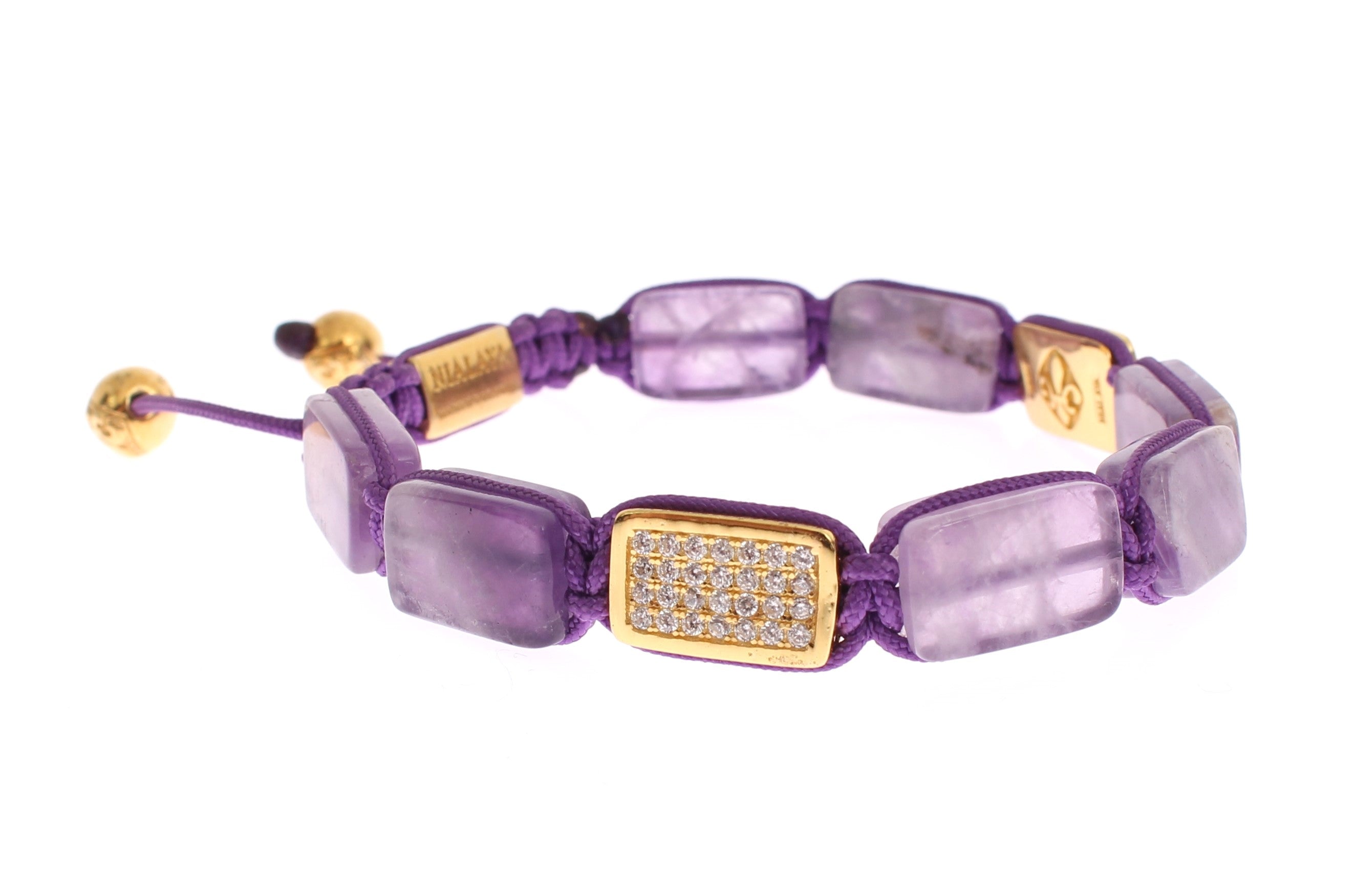 Nialaya Dazzling Diamond Gold-Plated Amethyst Bracelet - Luksusmuotia Nialaya - Tutustu YVES JAVANNI® 