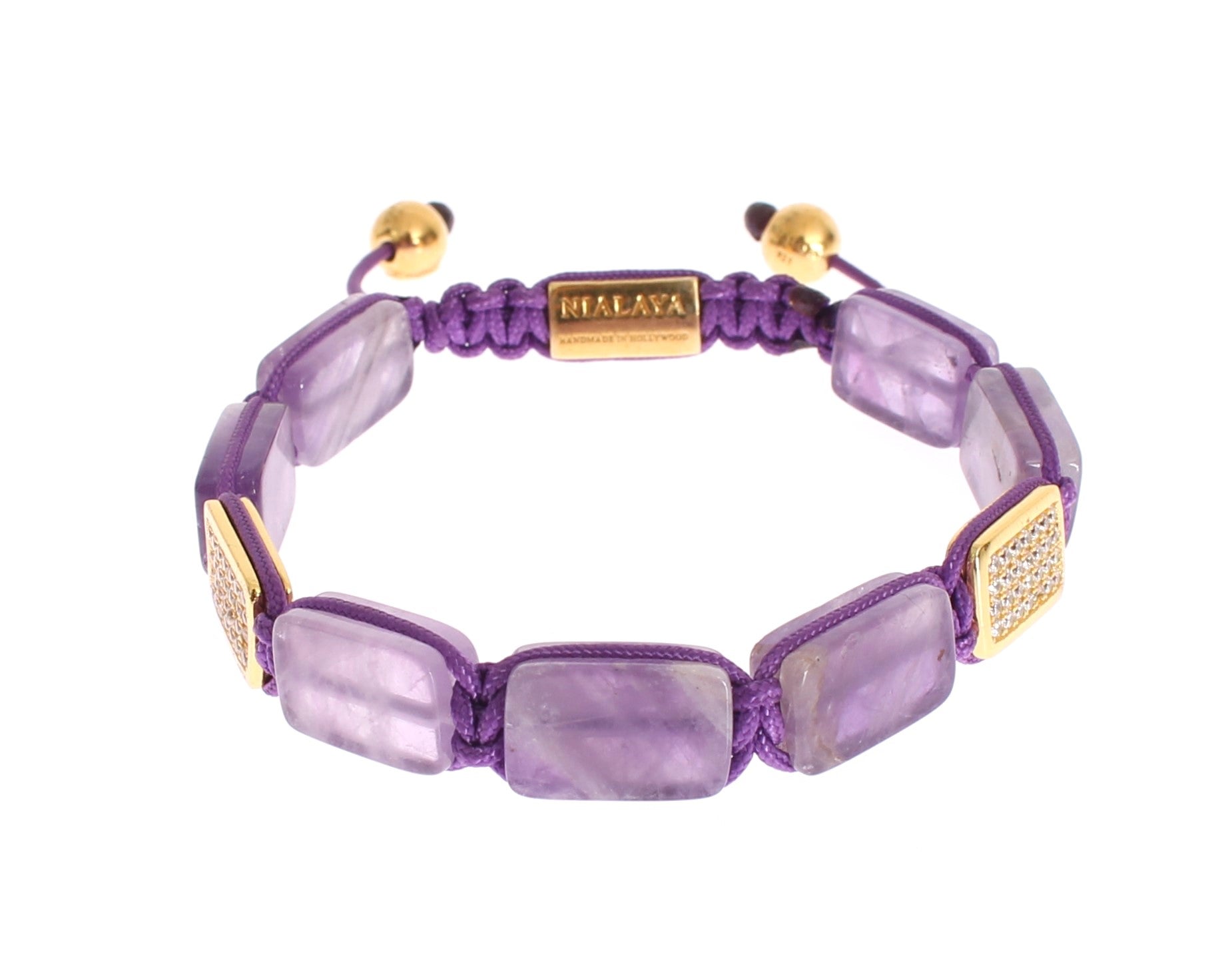 Nialaya Dazzling Diamond Gold-Plated Amethyst Bracelet - Luksuslaukut ja asusteet Nialaya - Tutustu YVES JAVANNI® 