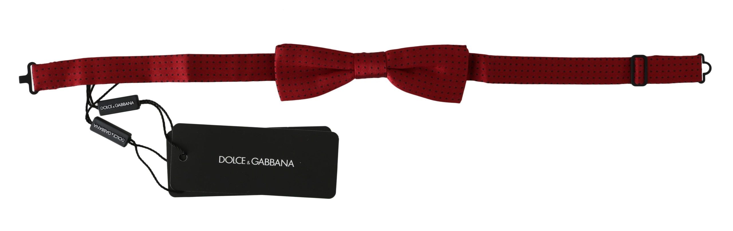 Dolce & Gabbana Elegant Red Dotted Silk Bow Tie - Luksusmuotia Dolce & Gabbana - Tutustu YVES JAVANNI® 