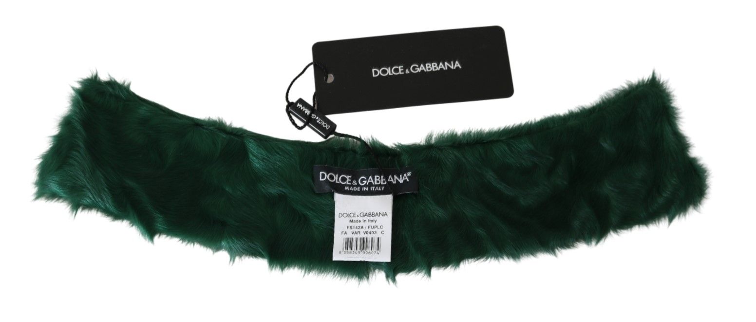 Dolce & Gabbana Luxurious Green Lambskin Scarf for Women - Luksuslaukut ja asusteet Dolce & Gabbana - Tutustu YVES JAVANNI® 