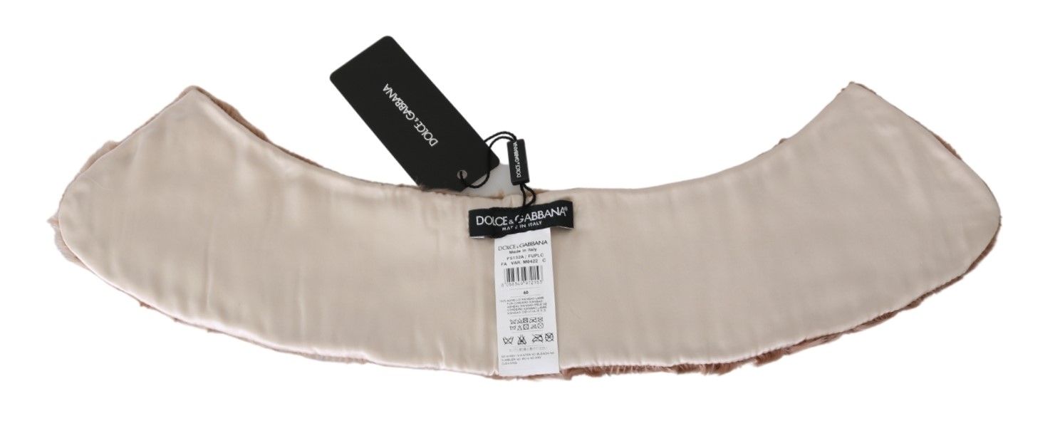 Dolce & Gabbana Elegant Beige Lambskin Scarf for Women - Luksusmuotia Dolce & Gabbana - Tutustu YVES JAVANNI® 