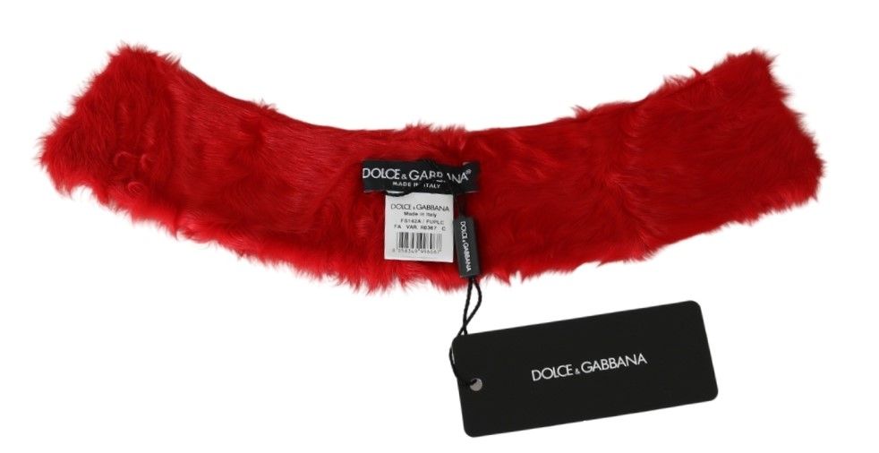 Dolce & Gabbana Elegant Red Lambskin Scarf - Luksusmuotia Dolce & Gabbana - Tutustu YVES JAVANNI® 