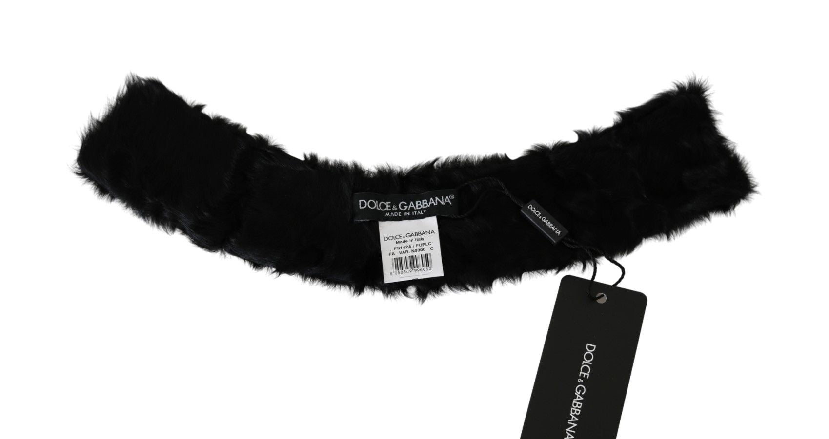 Dolce & Gabbana Elegant Black Lambskin Scarf - Luksusmuotia Dolce & Gabbana - Tutustu YVES JAVANNI® 