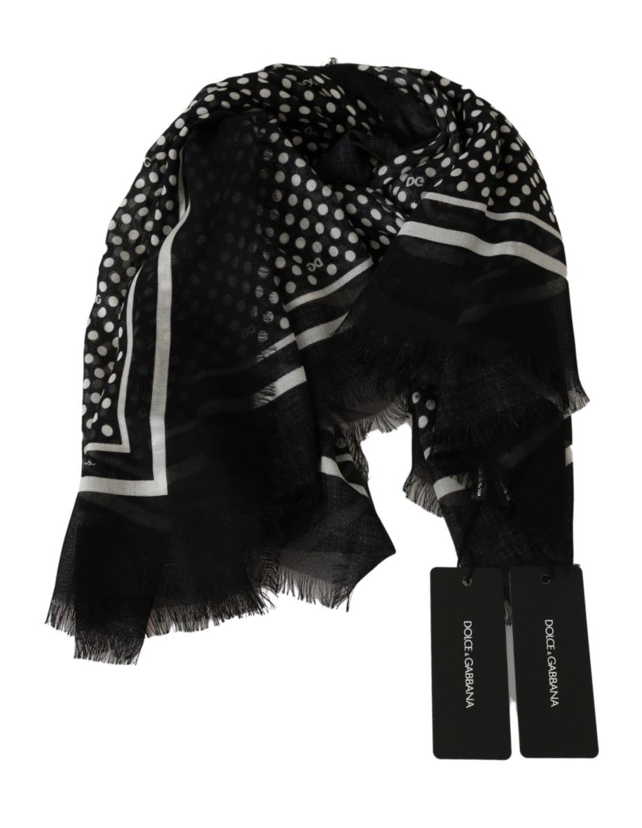 Dolce & Gabbana Elegant Black Silk Blend Polka Dotted Men's Scarf - Luksusmuotia Dolce & Gabbana - Tutustu YVES JAVANNI® 