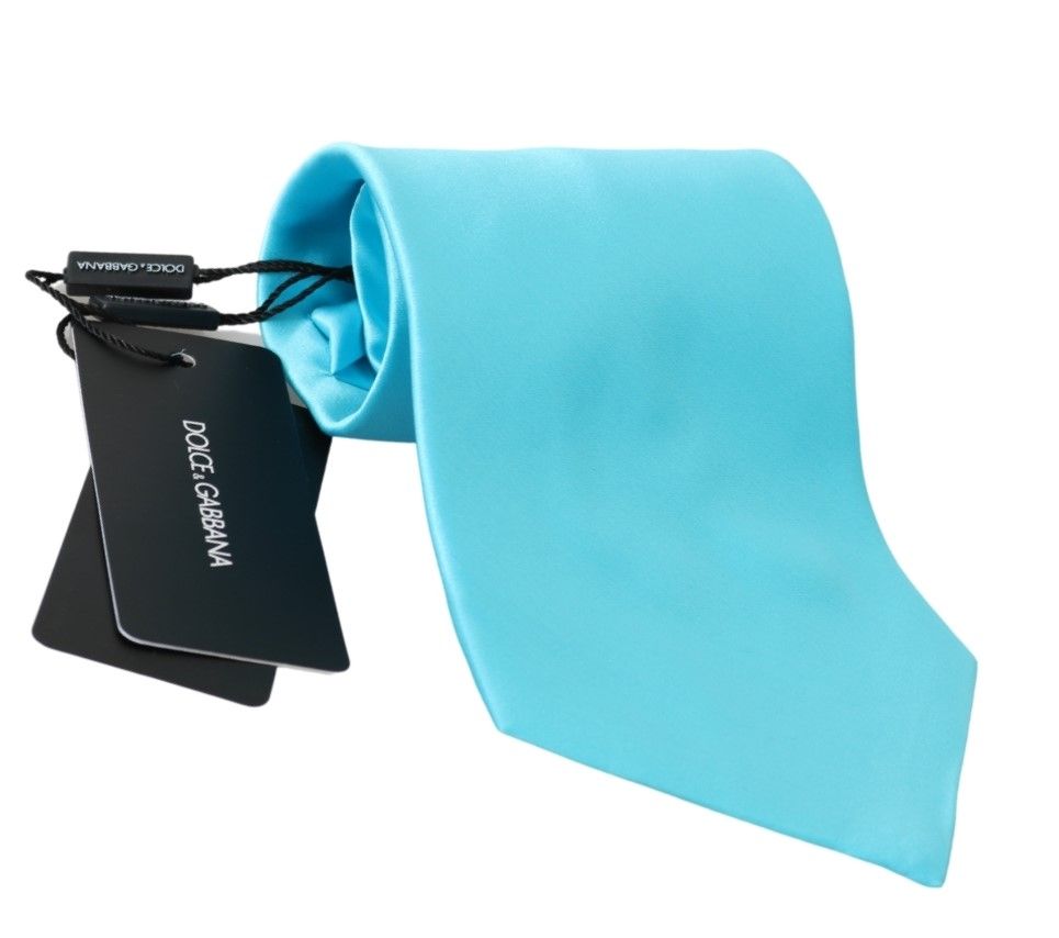 Dolce & Gabbana Stunning Light Blue Silk Men's Tie - Luksusmuotia Dolce & Gabbana - Tutustu YVES JAVANNI® 