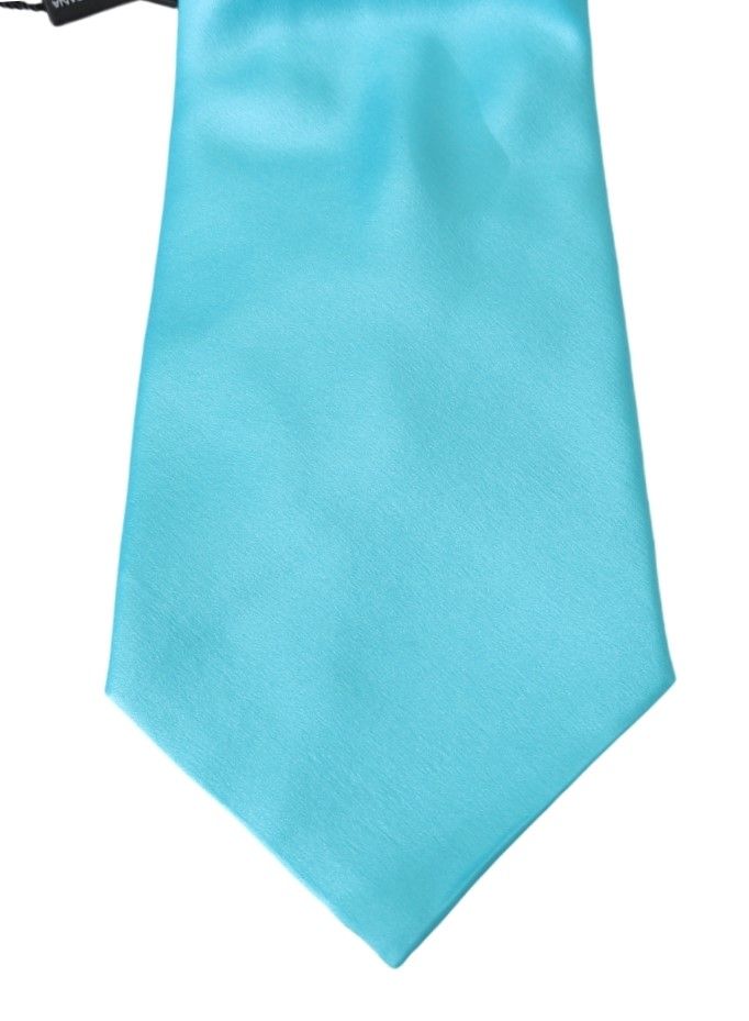 Dolce & Gabbana Stunning Light Blue Silk Men's Tie - Luksuslaukut ja asusteet Dolce & Gabbana - Tutustu YVES JAVANNI® 