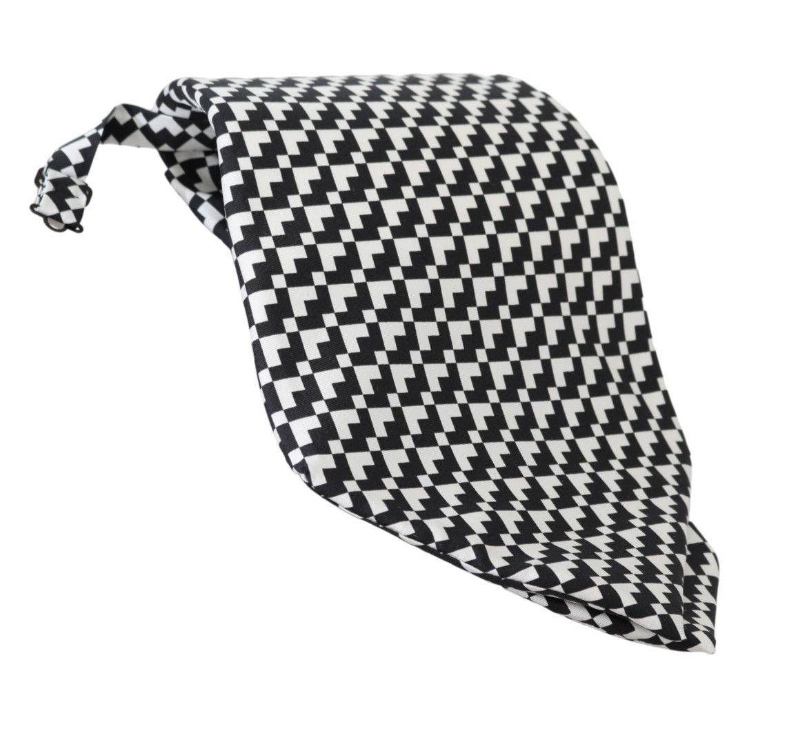 Dolce & Gabbana Elegant Black Patterned Silk Tie - Luksuslaukut ja asusteet Dolce & Gabbana - Tutustu YVES JAVANNI® 