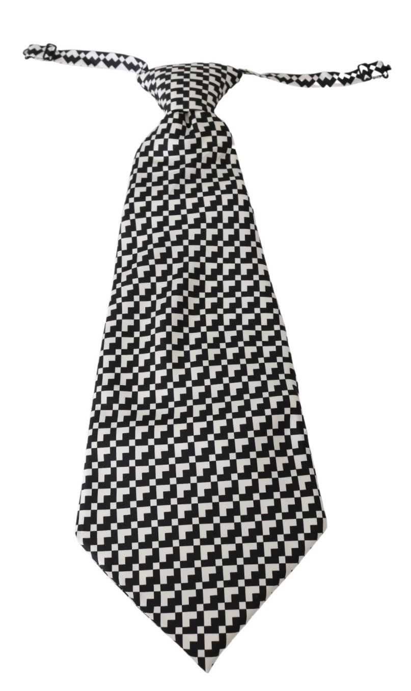 Dolce & Gabbana Elegant Black Patterned Silk Tie - Luksusmuotia Dolce & Gabbana - Tutustu YVES JAVANNI® 