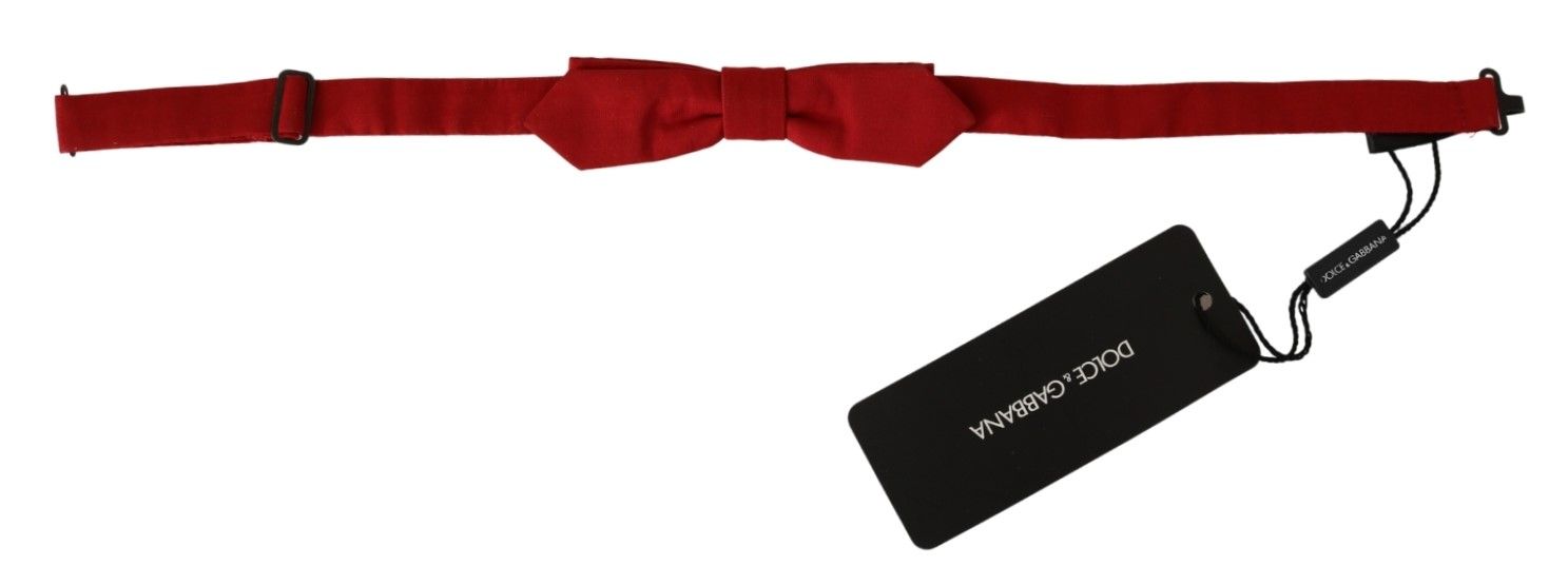 Dolce & Gabbana Elegant Red Silk Bow Tie - Luksusmuotia Dolce & Gabbana - Tutustu YVES JAVANNI® 