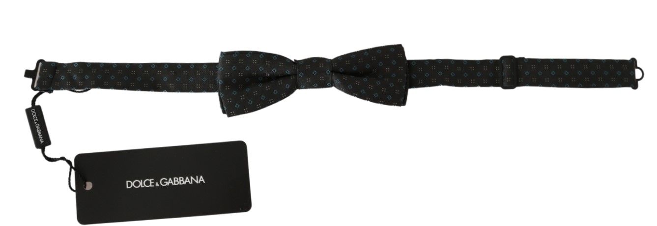 Dolce & Gabbana Elegant Silk Gray Patterned Bow Tie - Luksuslaukut ja asusteet Dolce & Gabbana - Tutustu YVES JAVANNI® 