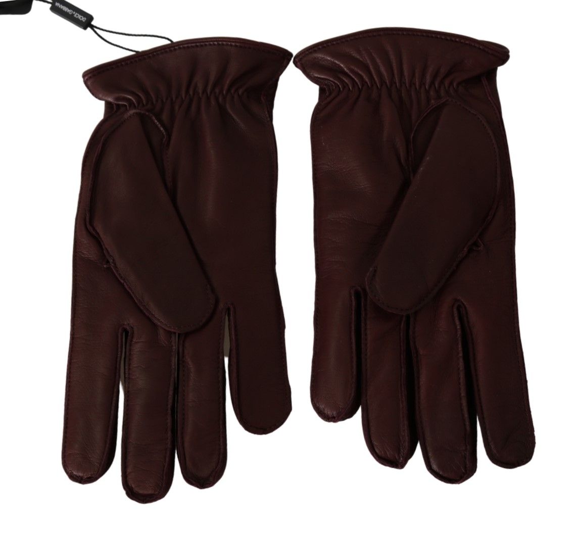 Dolce & Gabbana Elegant Maroon Wrist-Length Lambskin Gloves - Luksuslaukut ja asusteet Dolce & Gabbana - Tutustu YVES JAVANNI® 