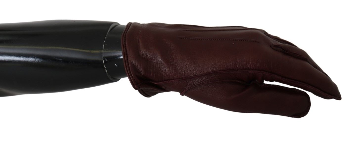 Dolce & Gabbana Elegant Maroon Wrist-Length Lambskin Gloves - Luksusmuotia Dolce & Gabbana - Tutustu YVES JAVANNI® 