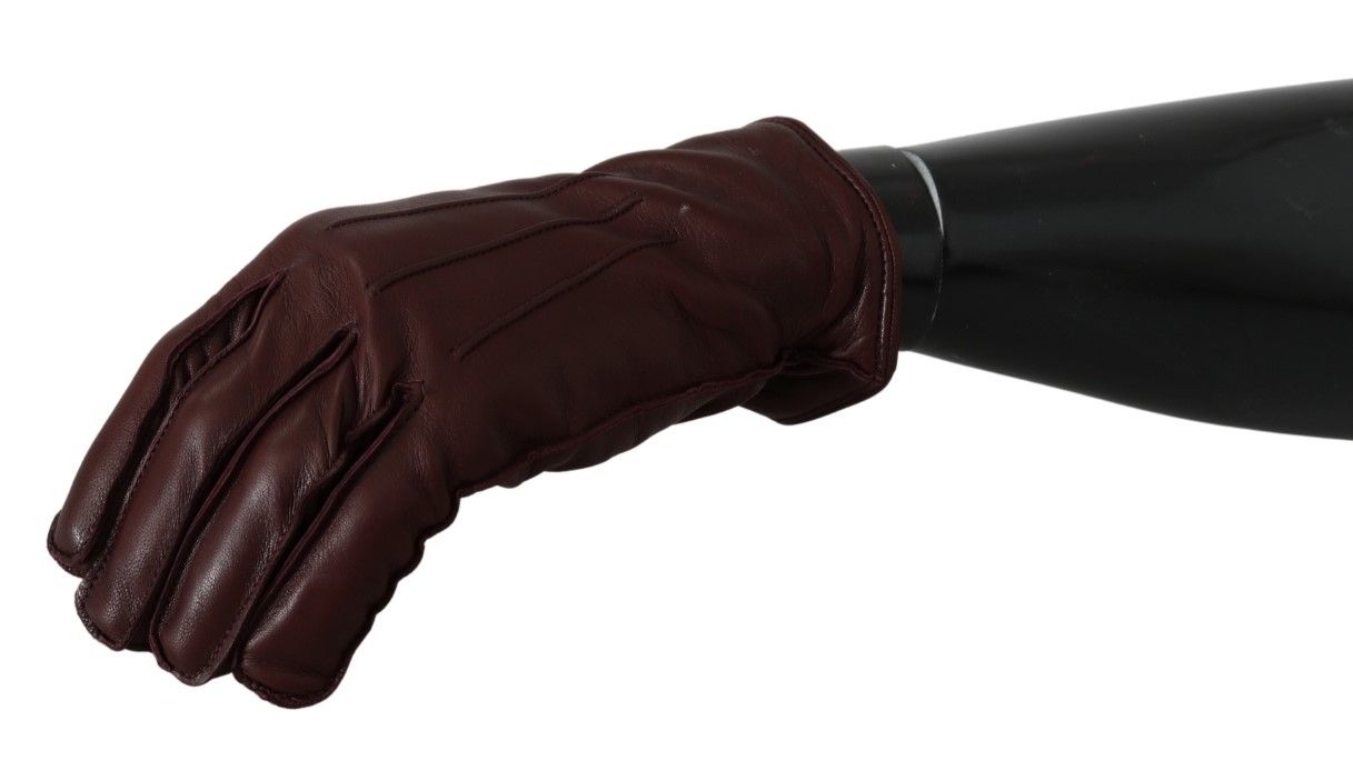 Dolce & Gabbana Elegant Maroon Wrist-Length Lambskin Gloves - Luksusmuotia Dolce & Gabbana - Tutustu YVES JAVANNI® 