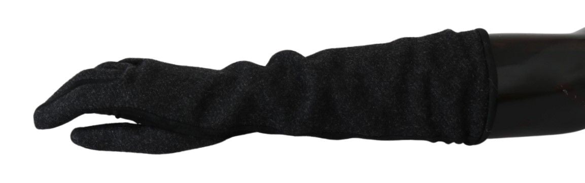 Dolce & Gabbana Elegant Mid-Length Wool Gloves in Black - Luksusmuotia Dolce & Gabbana - Tutustu YVES JAVANNI® 