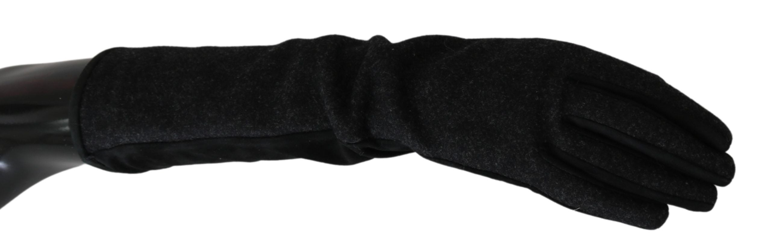 Dolce & Gabbana Elegant Mid-Length Wool Gloves in Black - Luksusmuotia Dolce & Gabbana - Tutustu YVES JAVANNI® 