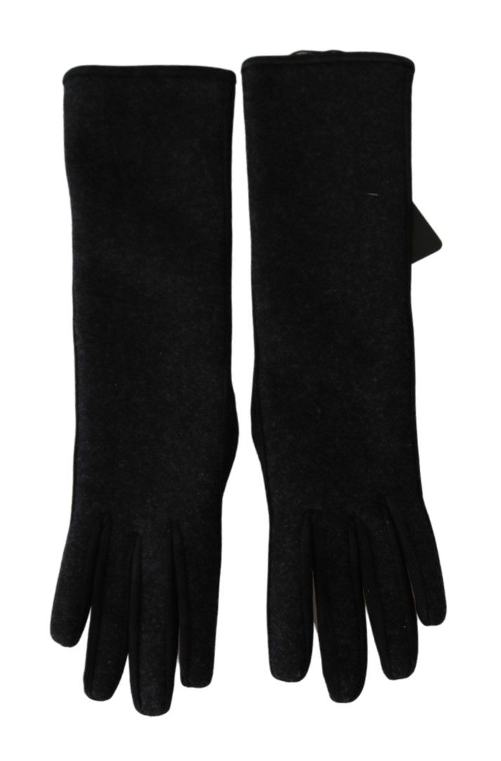 Dolce & Gabbana Elegant Mid-Length Wool Gloves in Black - Luksusmuotia Dolce & Gabbana - Tutustu YVES JAVANNI® 