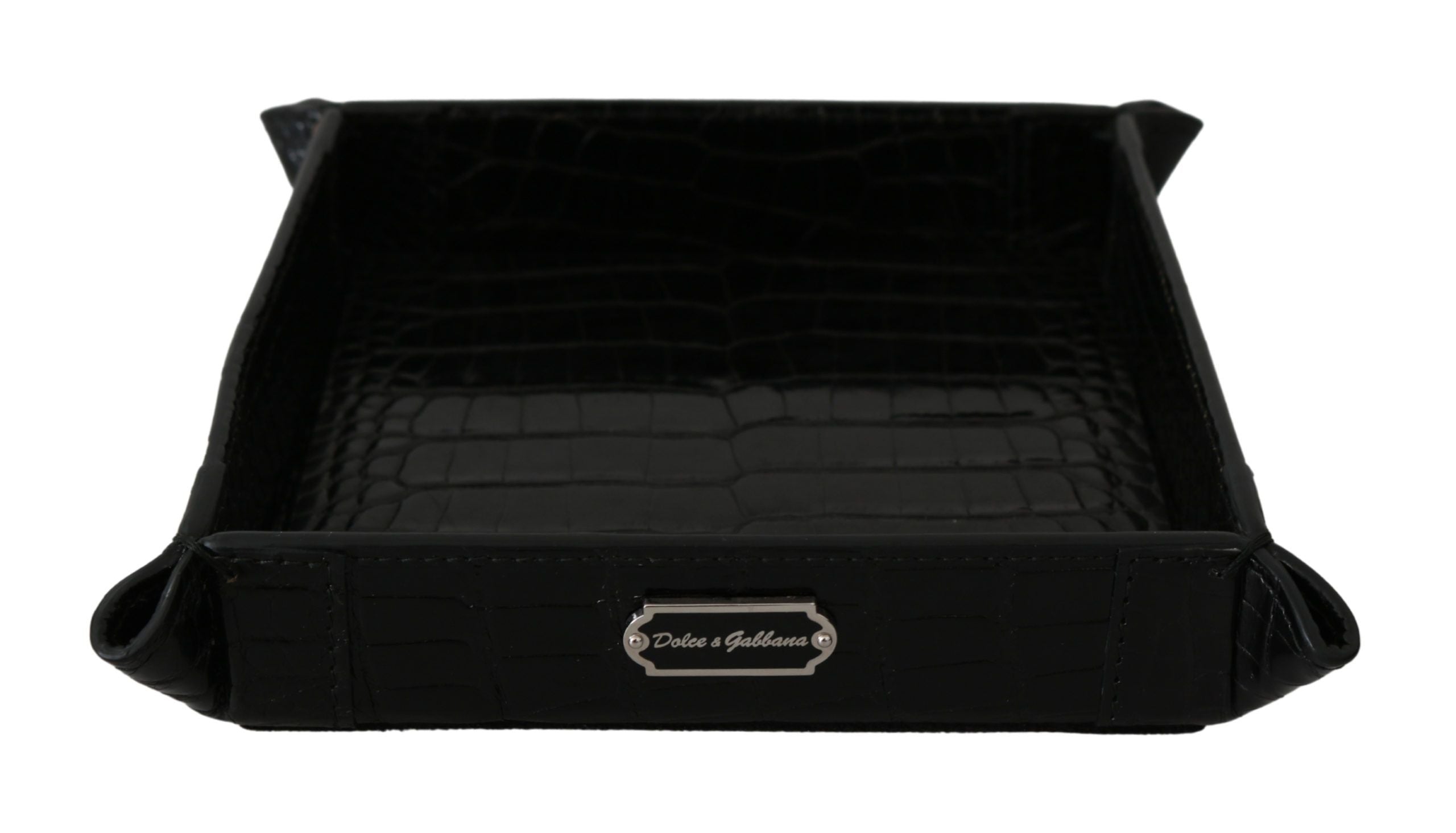 Dolce & Gabbana Elegant Black Exotic Skin Entry Tray - Luksuslaukut ja asusteet Dolce & Gabbana - Tutustu YVES JAVANNI® 