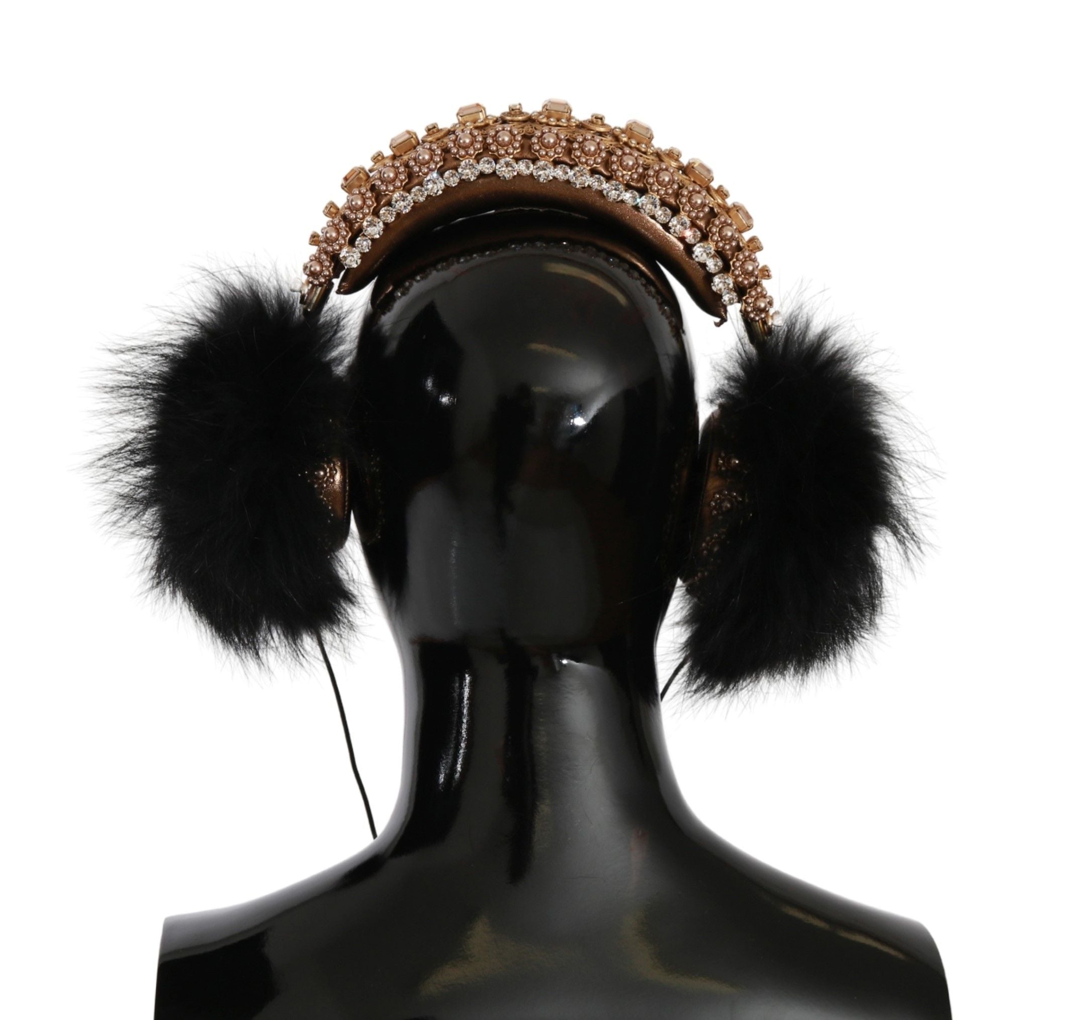 Dolce & Gabbana Gold Black Crystal Embellished Headphones - Luksuslaukut ja asusteet Dolce & Gabbana - Tutustu YVES JAVANNI® 