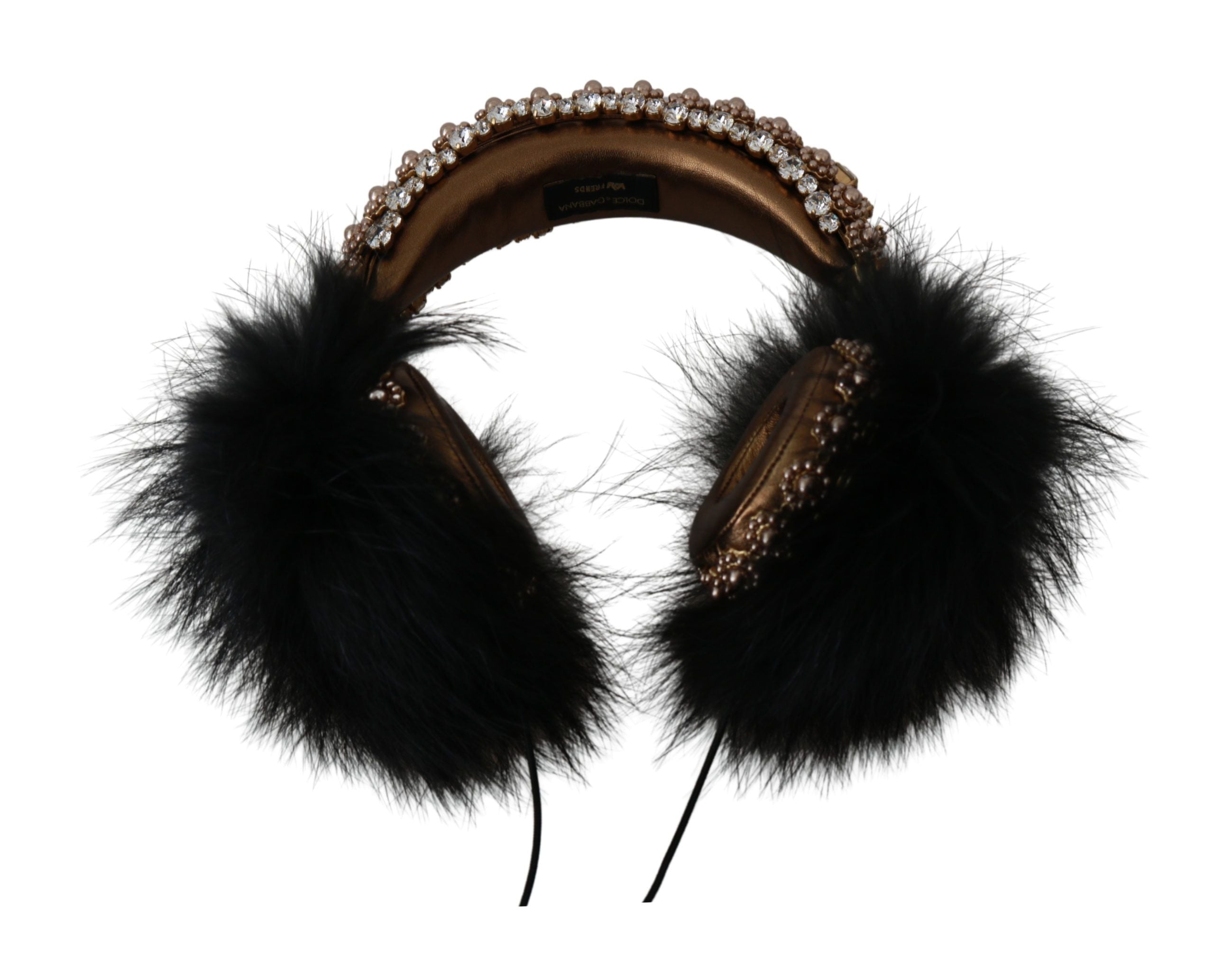 Dolce & Gabbana Gold Black Crystal Embellished Headphones - Luksuslaukut ja asusteet Dolce & Gabbana - Tutustu YVES JAVANNI® 