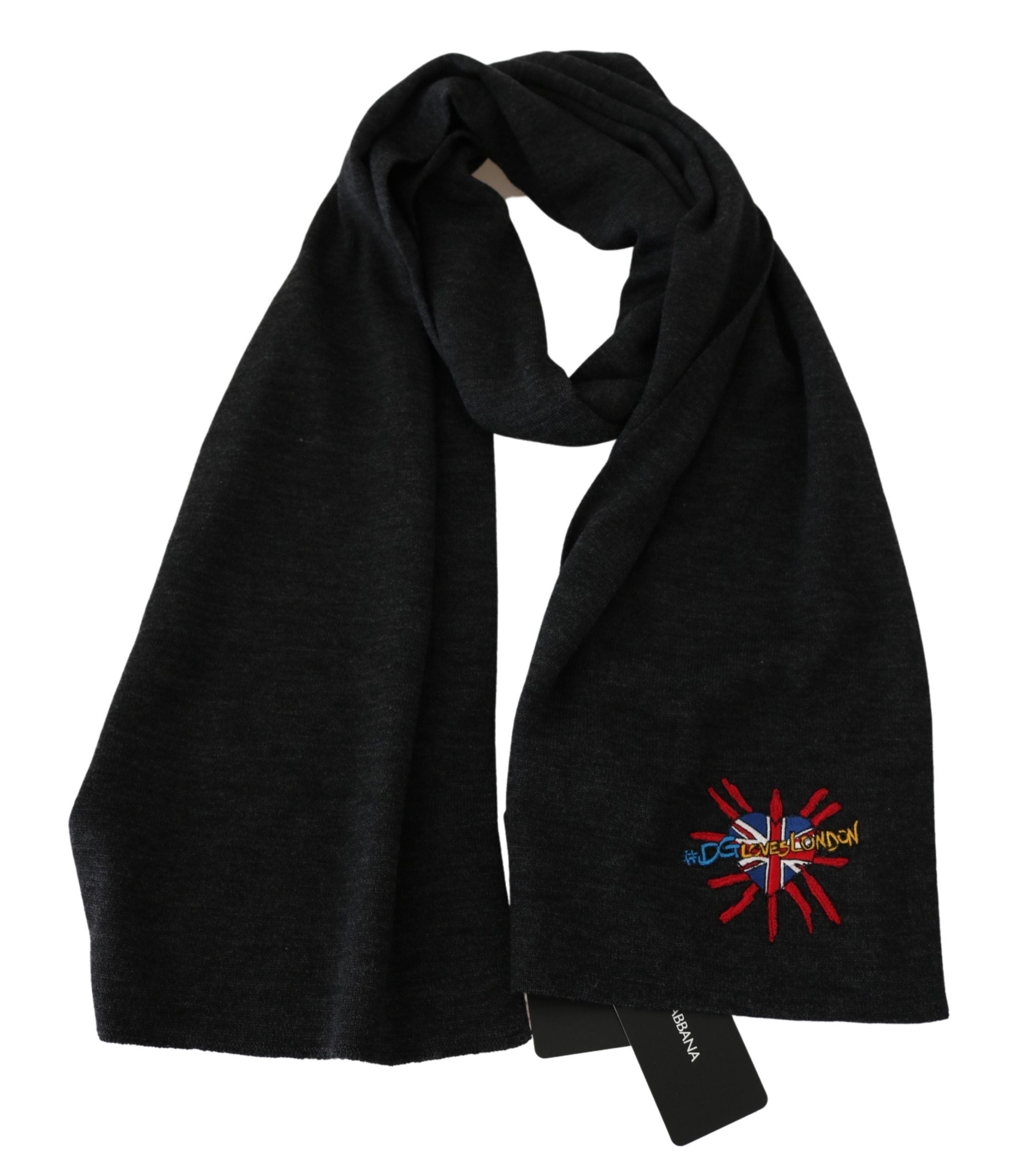 Dolce & Gabbana Chic Woolen Embroidered Men's Scarf - Luksuslaukut ja asusteet Dolce & Gabbana - Tutustu YVES JAVANNI® 