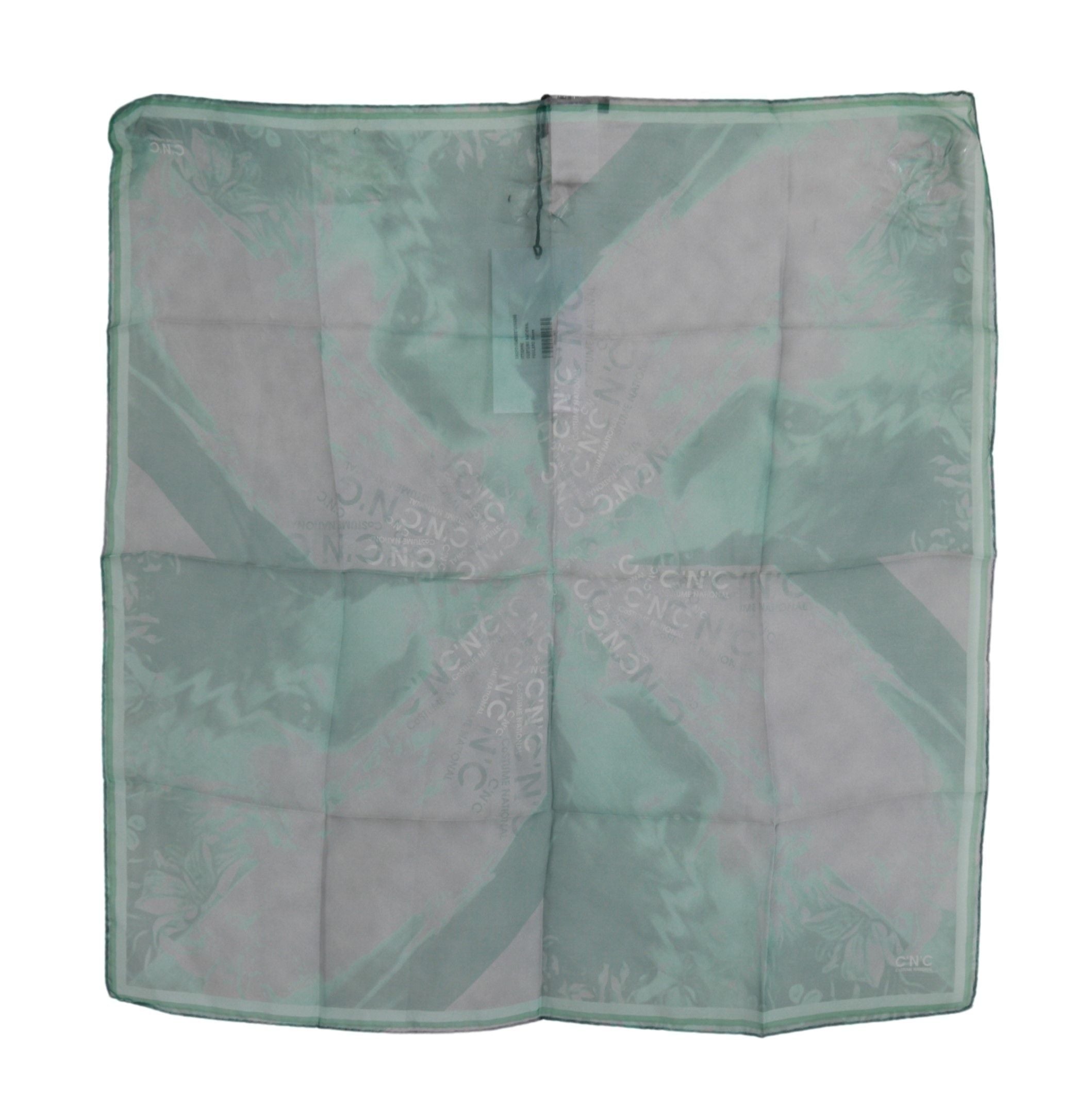 Costume National Elegant Silk Green Printed Scarf - Luksusmuotia Costume National - Tutustu YVES JAVANNI® 