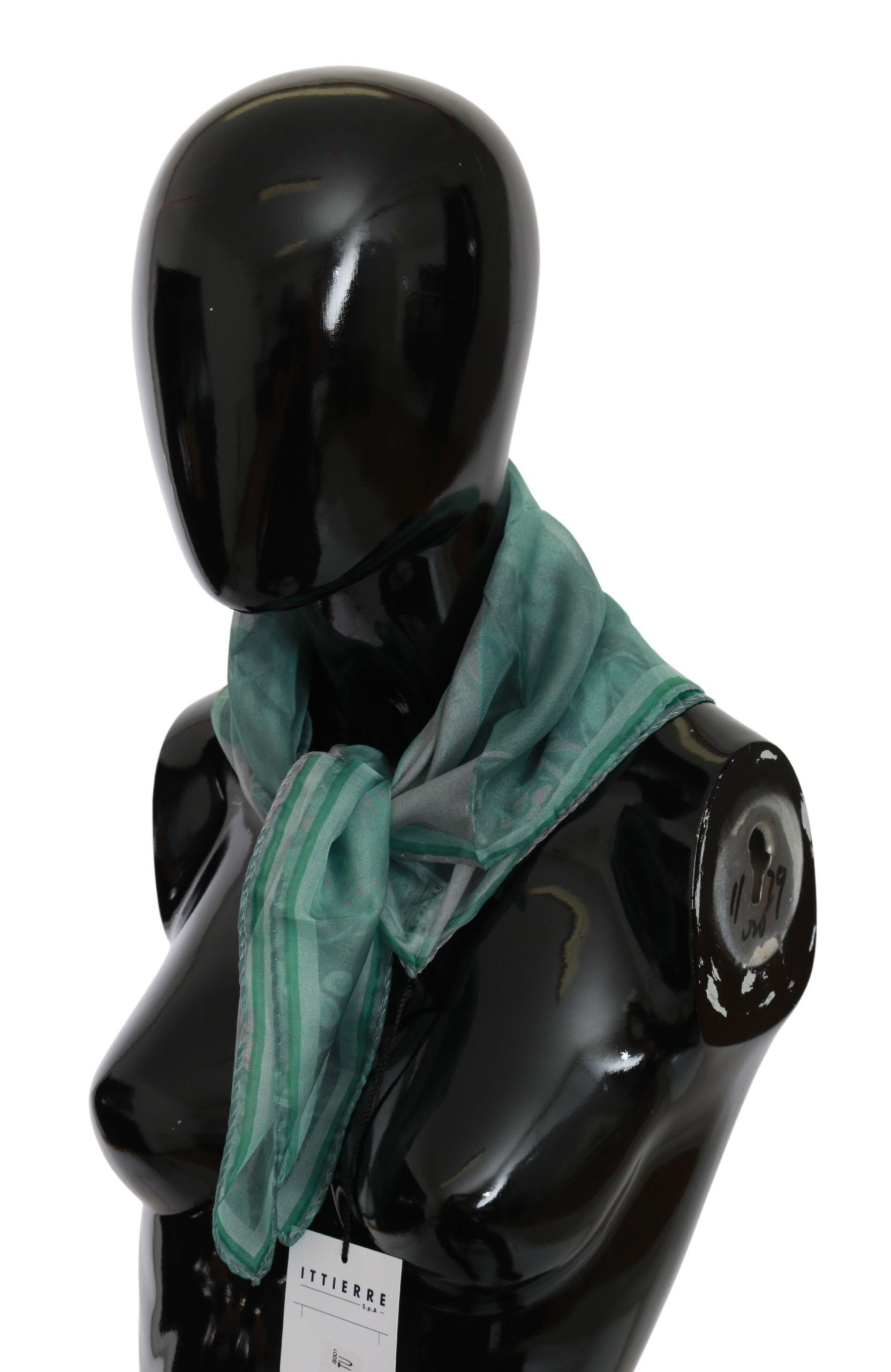 Costume National Elegant Silk Green Printed Scarf - Luksusmuotia Costume National - Tutustu YVES JAVANNI® 