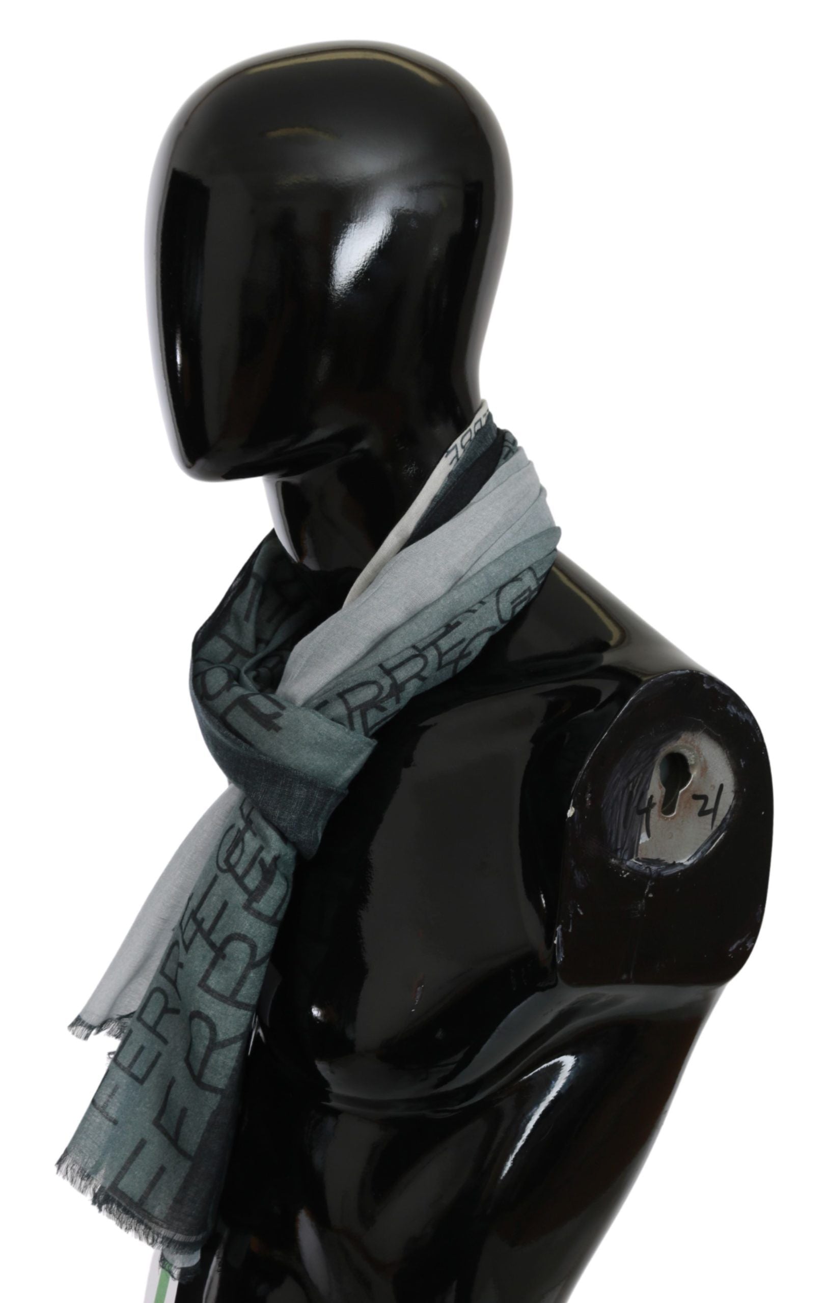 Costume National Elegant Blue Gray Wool Blend Scarf - Luksuslaukut ja asusteet Costume National - Tutustu YVES JAVANNI® 