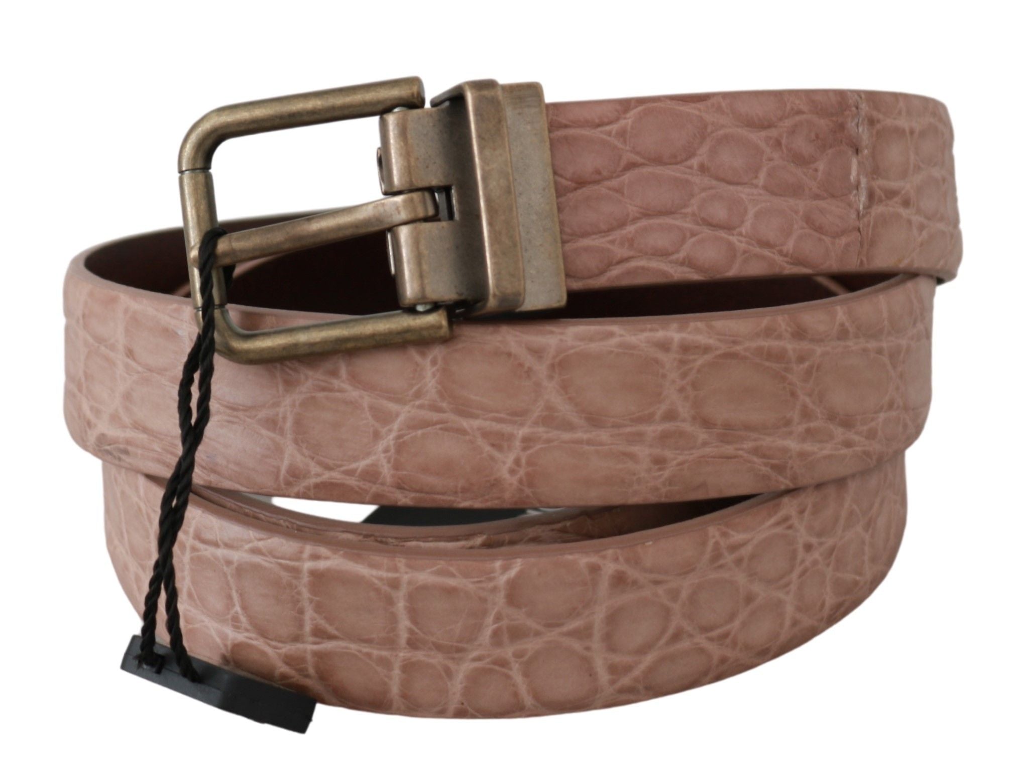 Dolce & Gabbana Elegant Exotic Skin Brushed Gold Buckle Belt - Luksusmuotia Dolce & Gabbana - Tutustu YVES JAVANNI® 