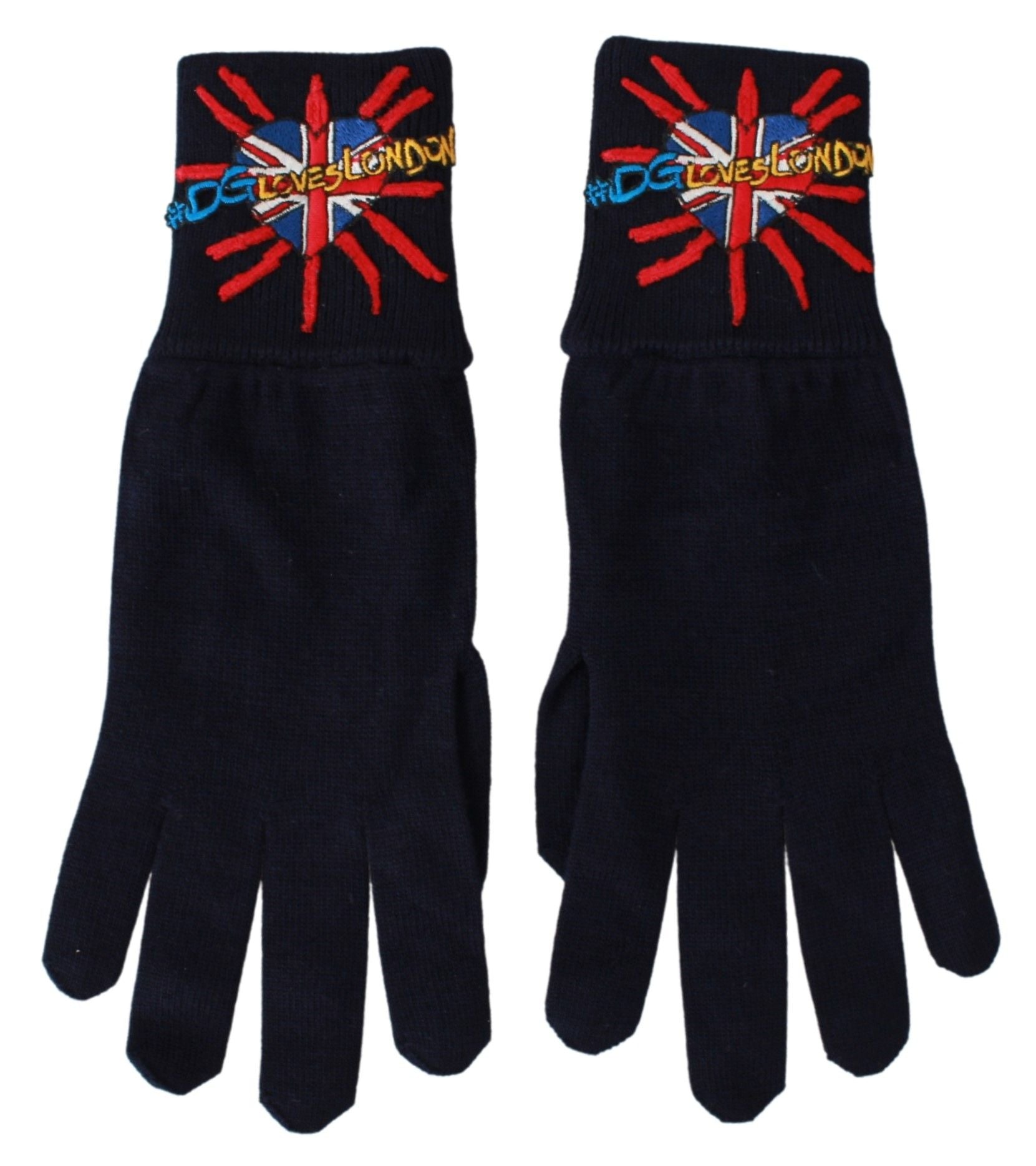 Dolce & Gabbana Blue Virgin Wool Unisex Gloves - Luksusmuotia Dolce & Gabbana - Tutustu YVES JAVANNI® 