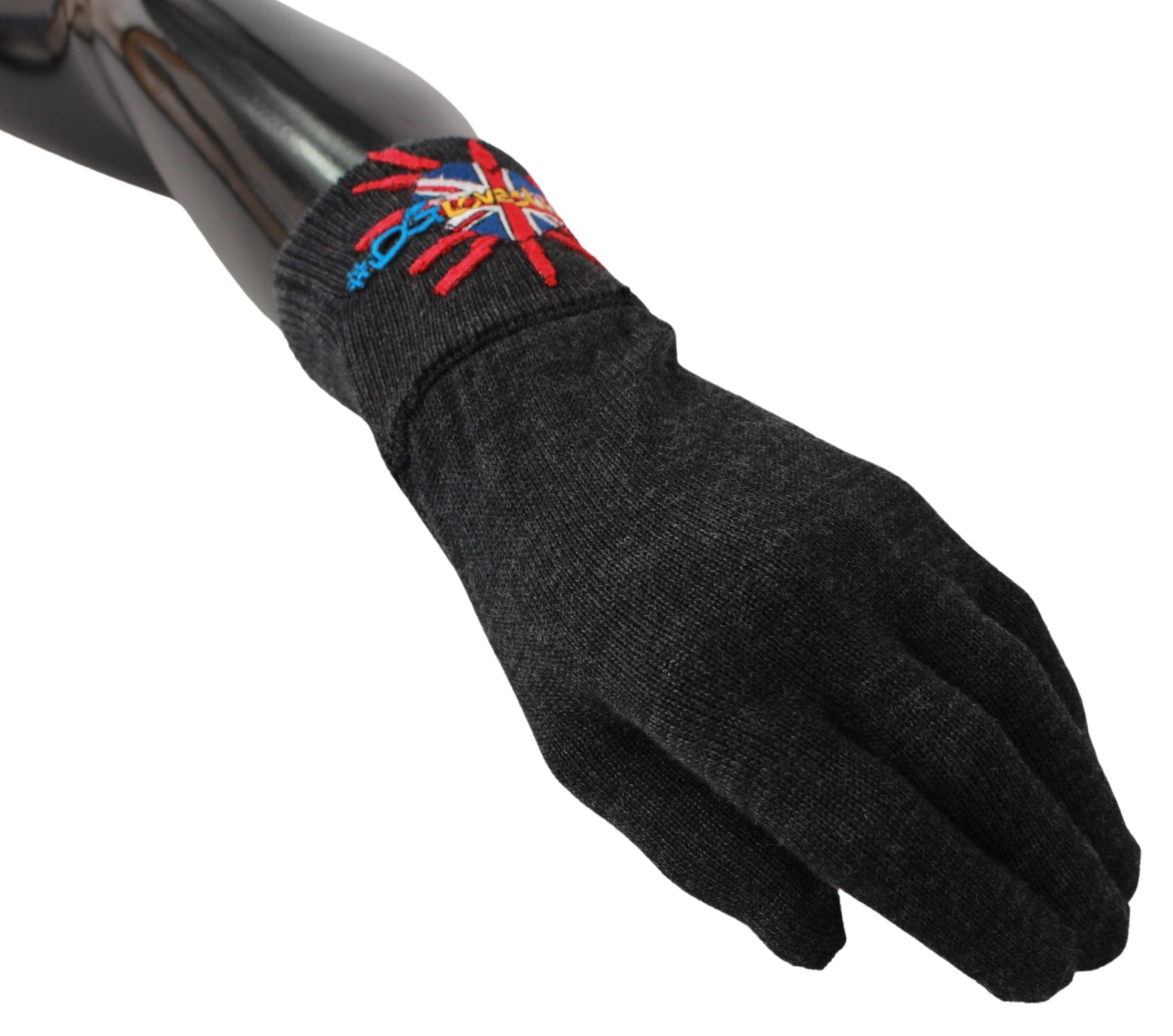 Dolce & Gabbana Gray Virgin Wool Unisex Gloves - Luksuslaukut ja asusteet Dolce & Gabbana - Tutustu YVES JAVANNI® 