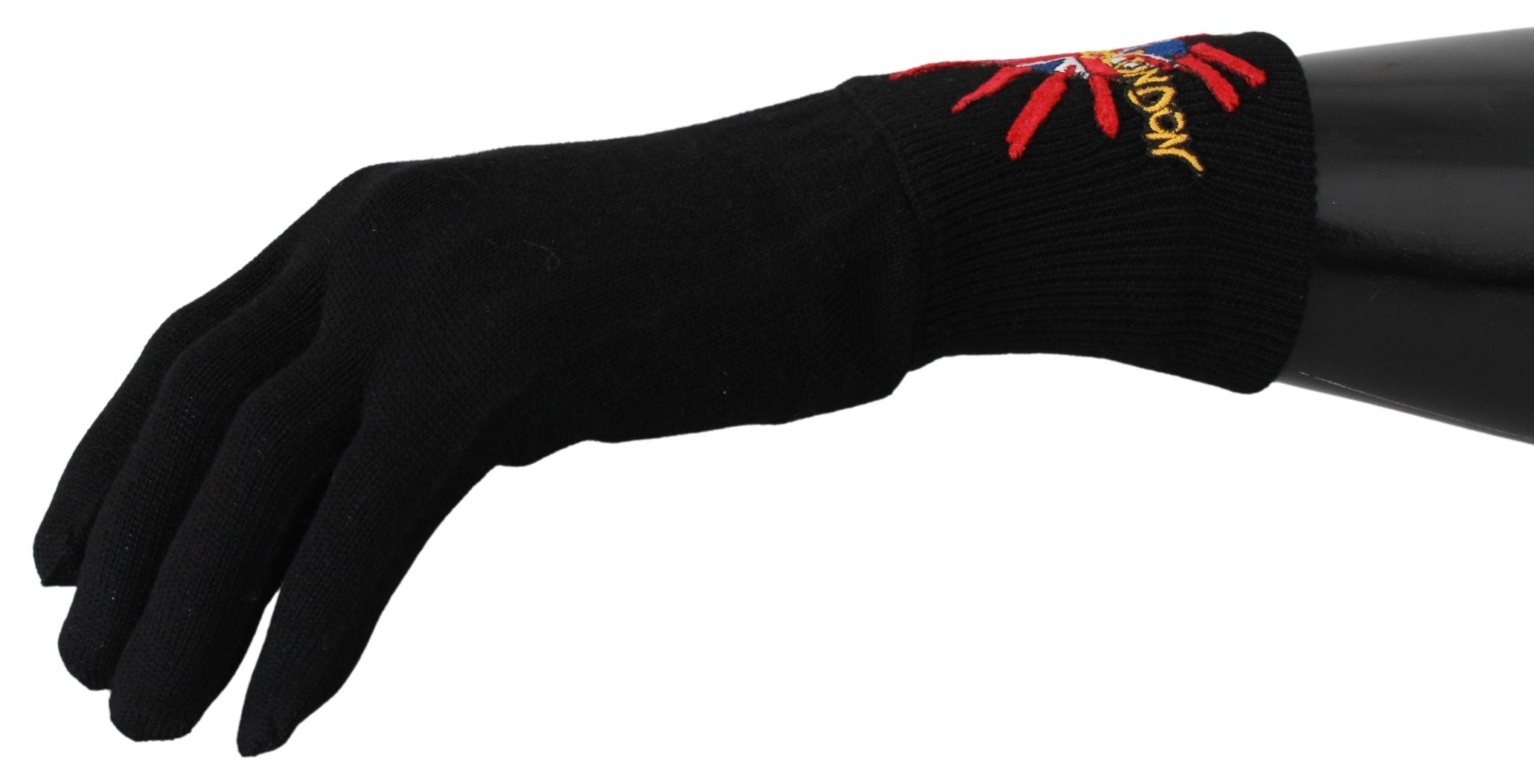 Dolce & Gabbana Elegant Black Virgin Wool Unisex Gloves - Luksusmuotia Dolce & Gabbana - Tutustu YVES JAVANNI® 