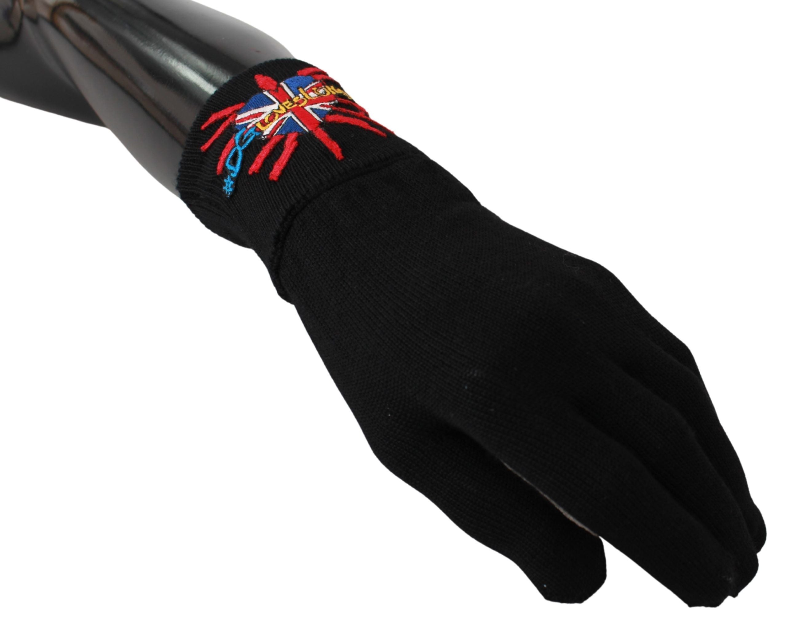 Dolce & Gabbana Elegant Black Virgin Wool Unisex Gloves - Luksusmuotia Dolce & Gabbana - Tutustu YVES JAVANNI® 