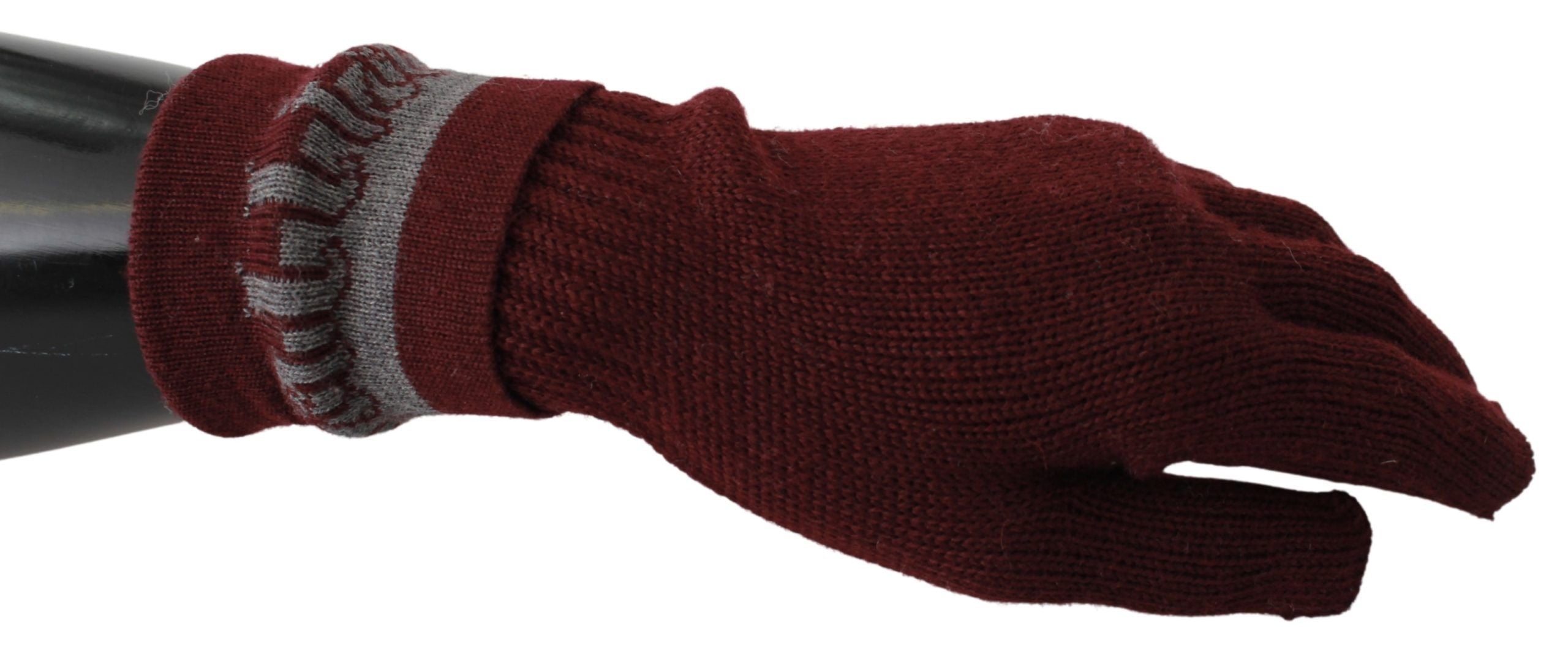 John Galliano Maroon Wool-Blend Designer Gloves - Luxury from John Galliano - Shop at YVES JAVANNI