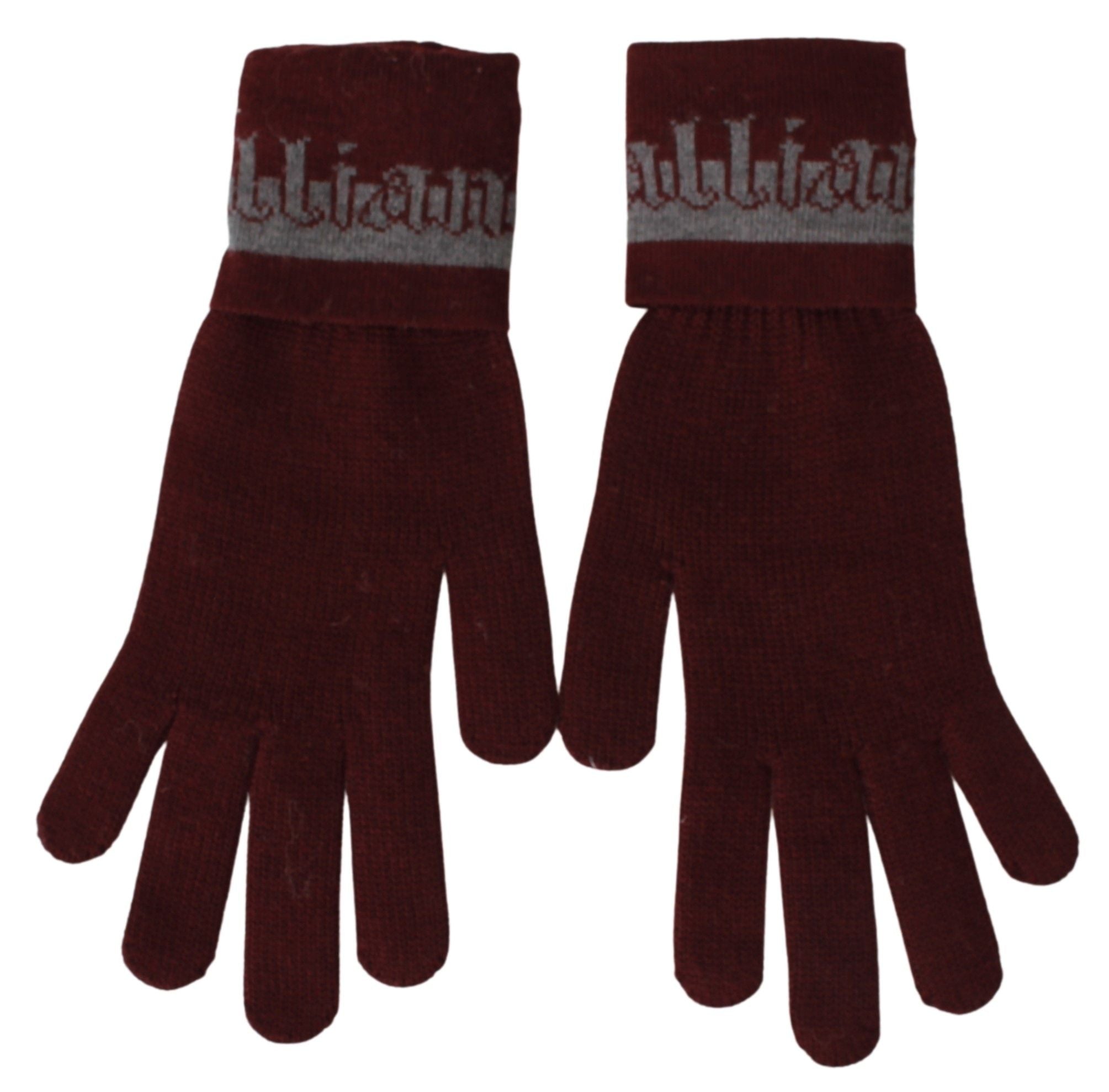 John Galliano Maroon Wool-Blend Designer Gloves - Luksuslaukut ja asusteet John Galliano - Tutustu YVES JAVANNI® 