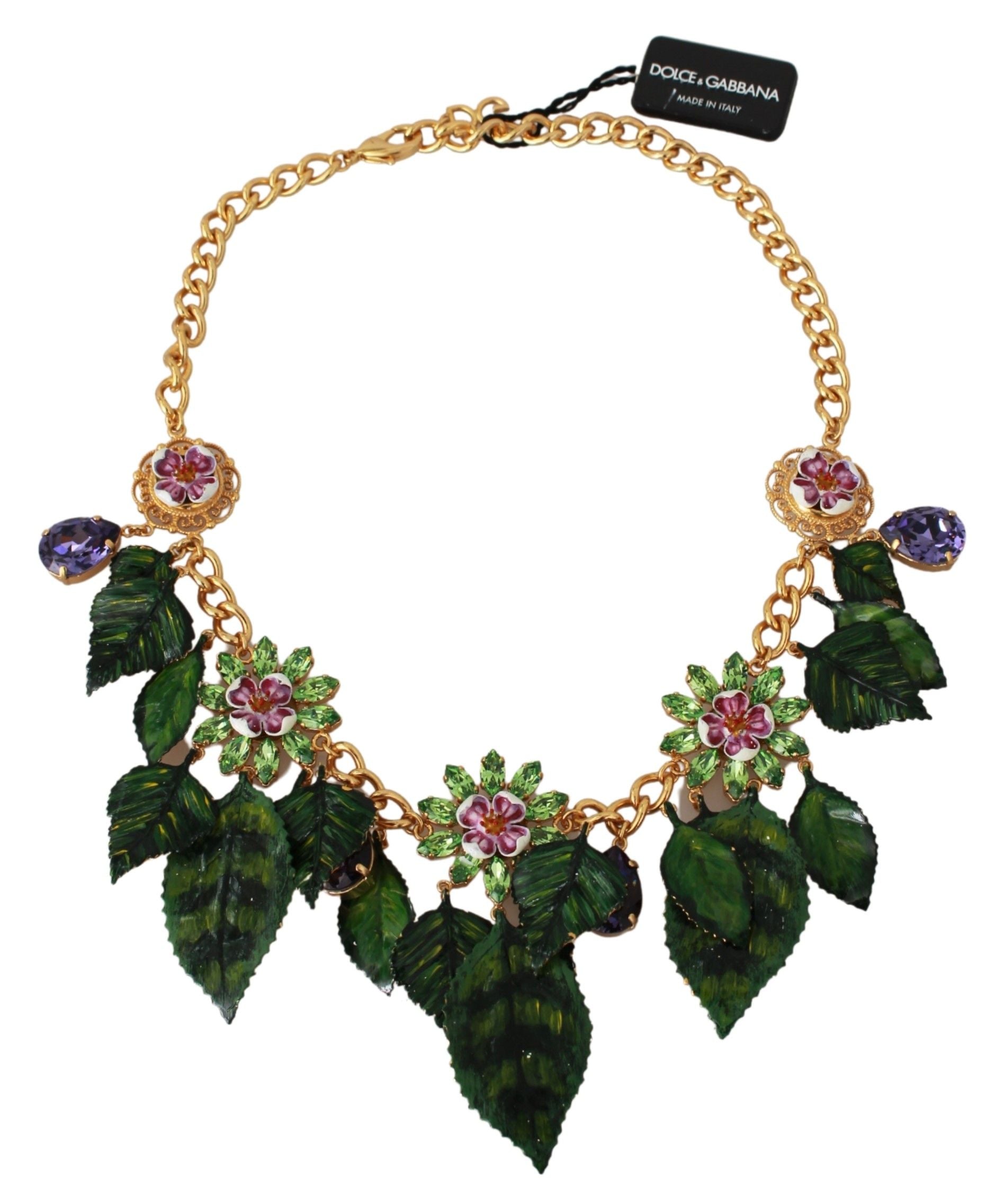 Dolce & Gabbana Elegant Floral Sicily Charm Necklace - Luksusmuotia Dolce & Gabbana - Tutustu YVES JAVANNI® 