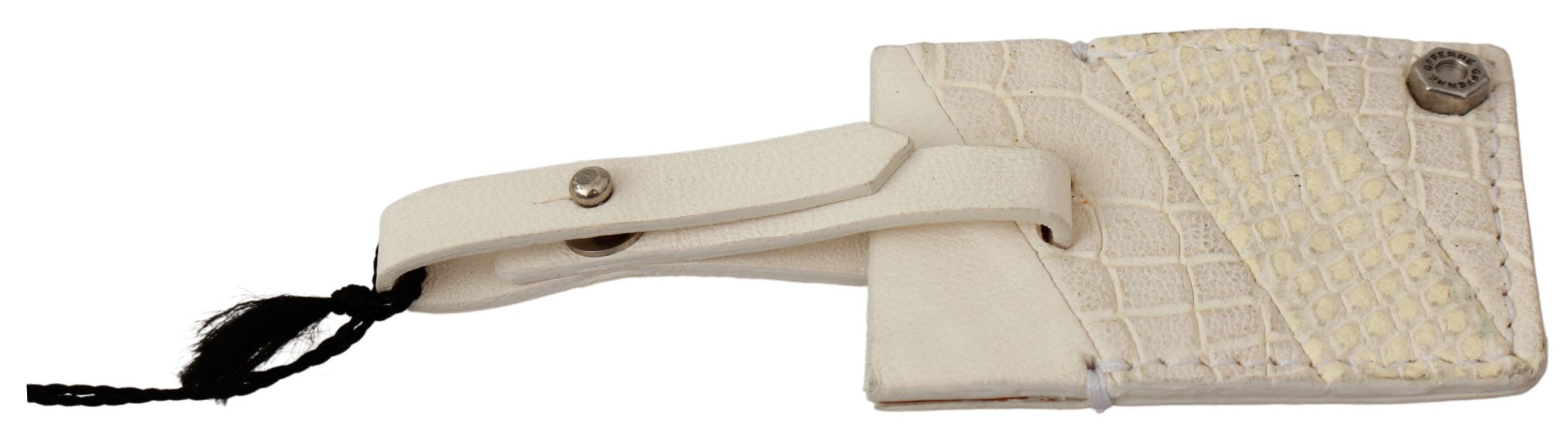 GF Ferre Elegant Beige Leather Keychain - Luksusmuotia GF Ferre - Tutustu YVES JAVANNI® 