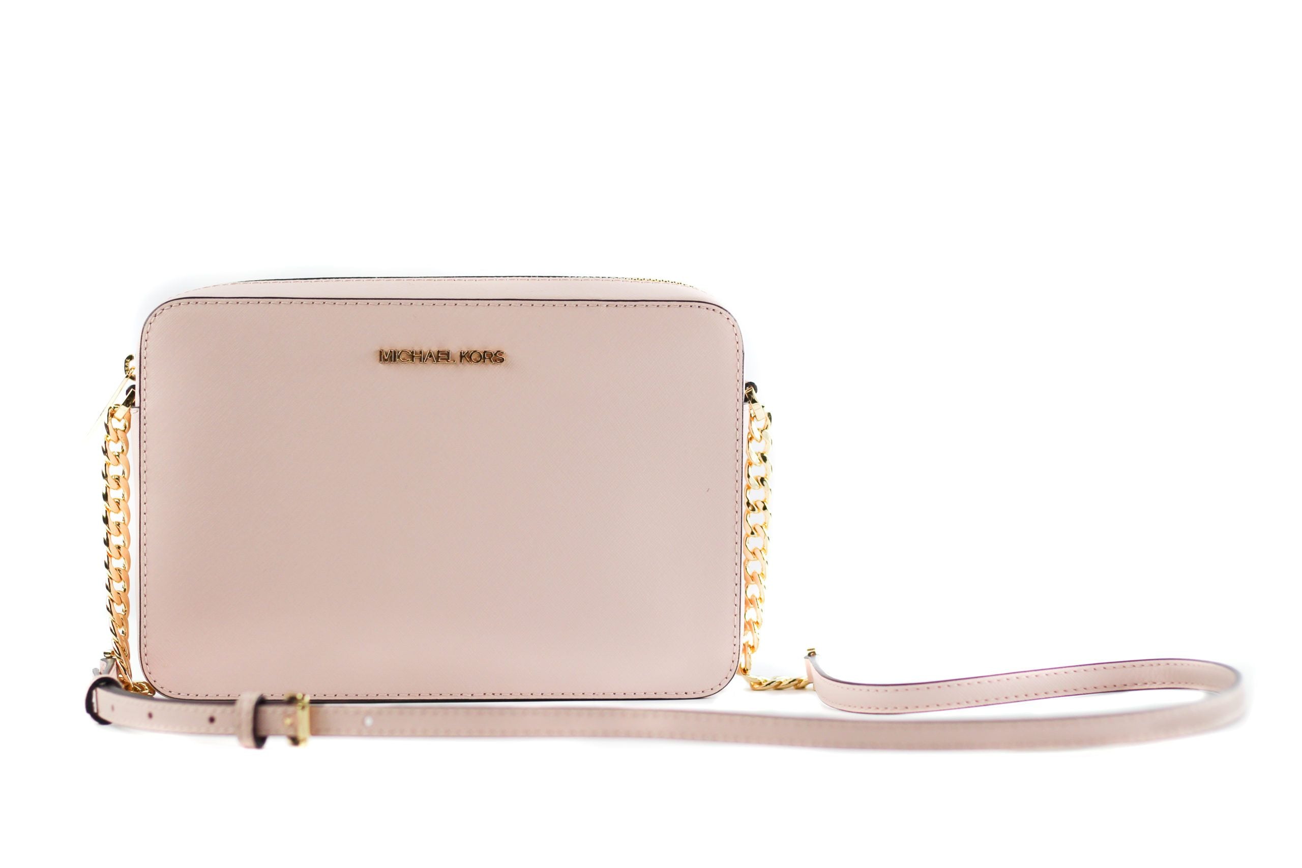 Michael Kors Jet Set Large East West Saffiano Leather Crossbody Bag Handbag (Powder Blush) - Luksuslaukut ja asusteet Michael Kors - Tutustu YVES JAVANNI® 