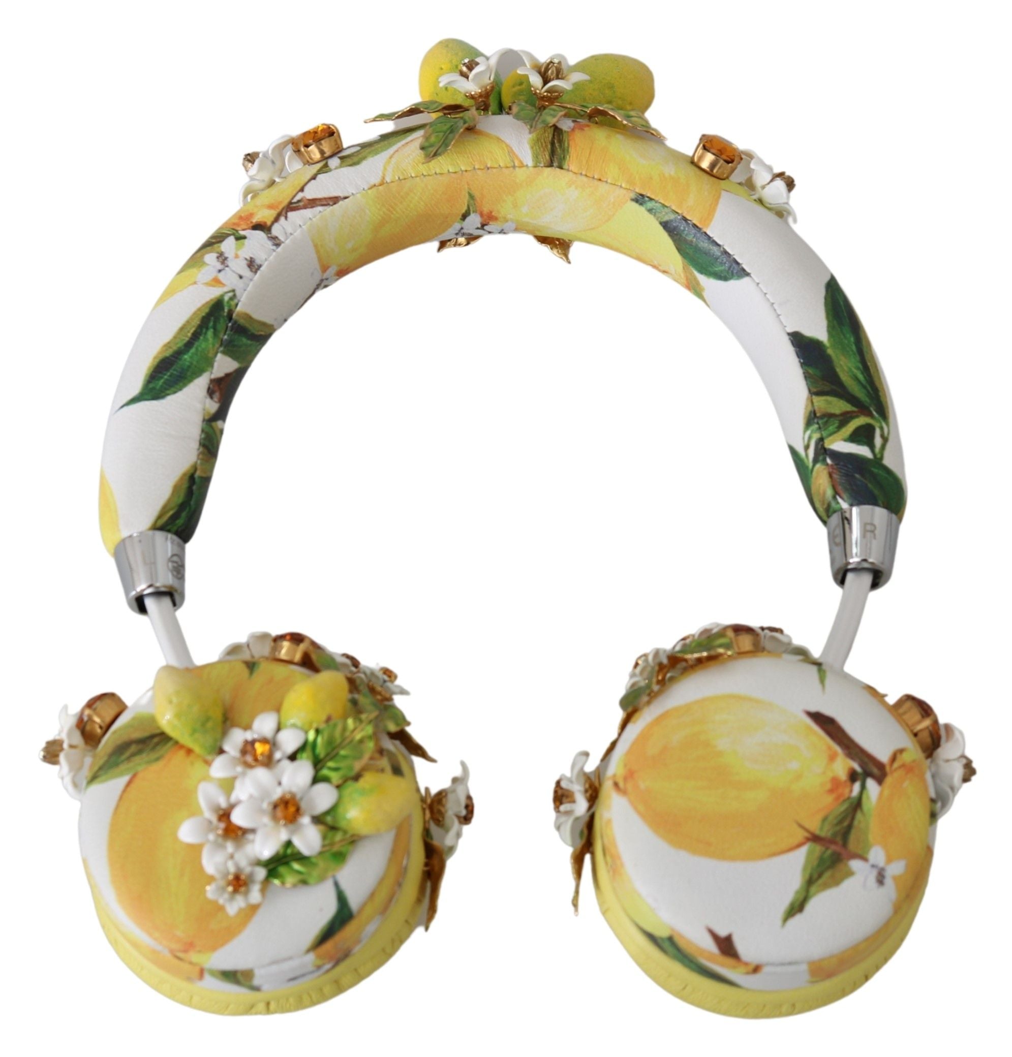 Dolce & Gabbana Glamorous Gold-Embellished Leather Headphones - Luksuslaukut ja asusteet Dolce & Gabbana - Tutustu YVES JAVANNI® 