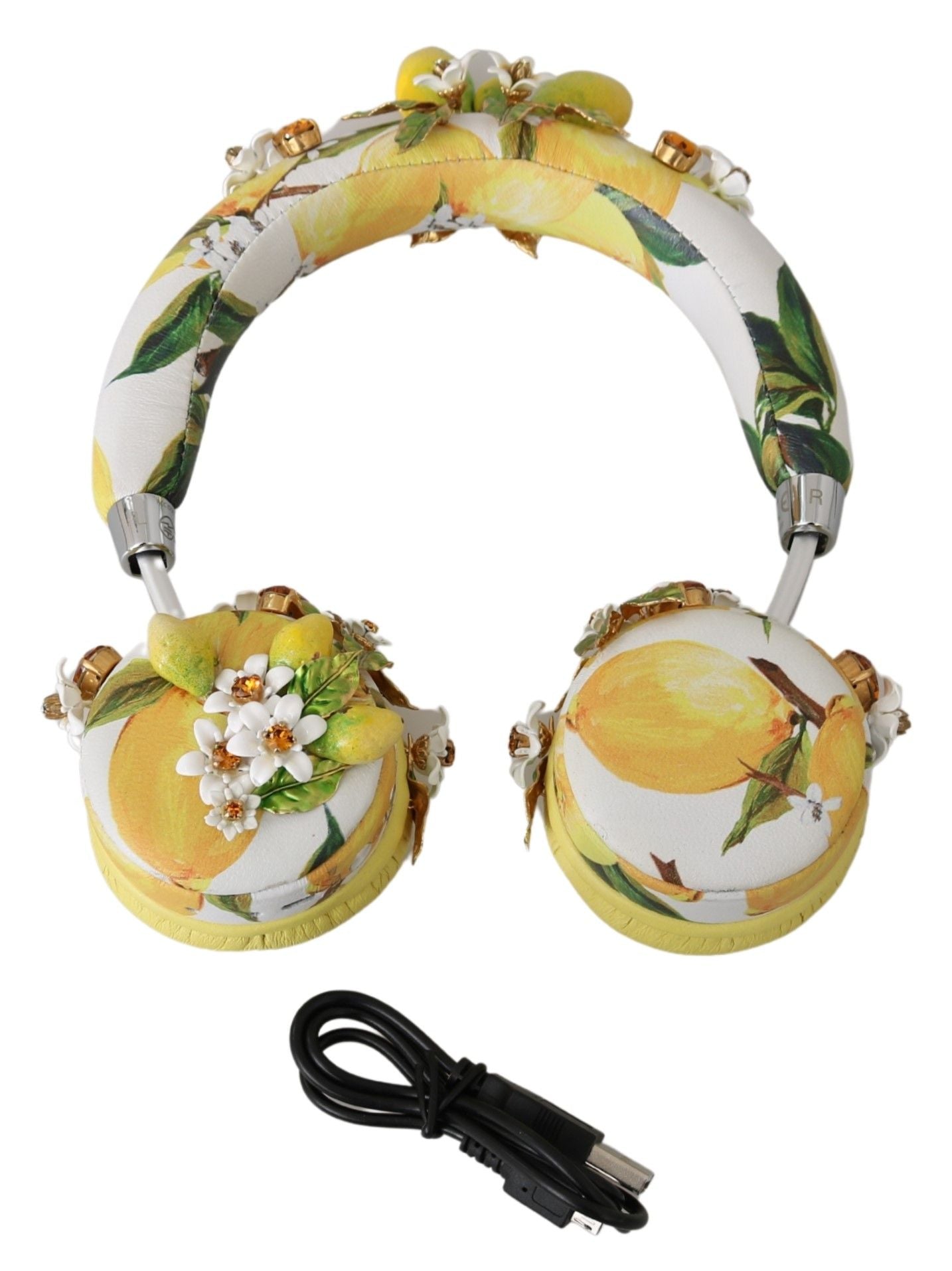 Dolce & Gabbana Glamorous Gold-Embellished Leather Headphones - Luksuslaukut ja asusteet Dolce & Gabbana - Tutustu YVES JAVANNI® 