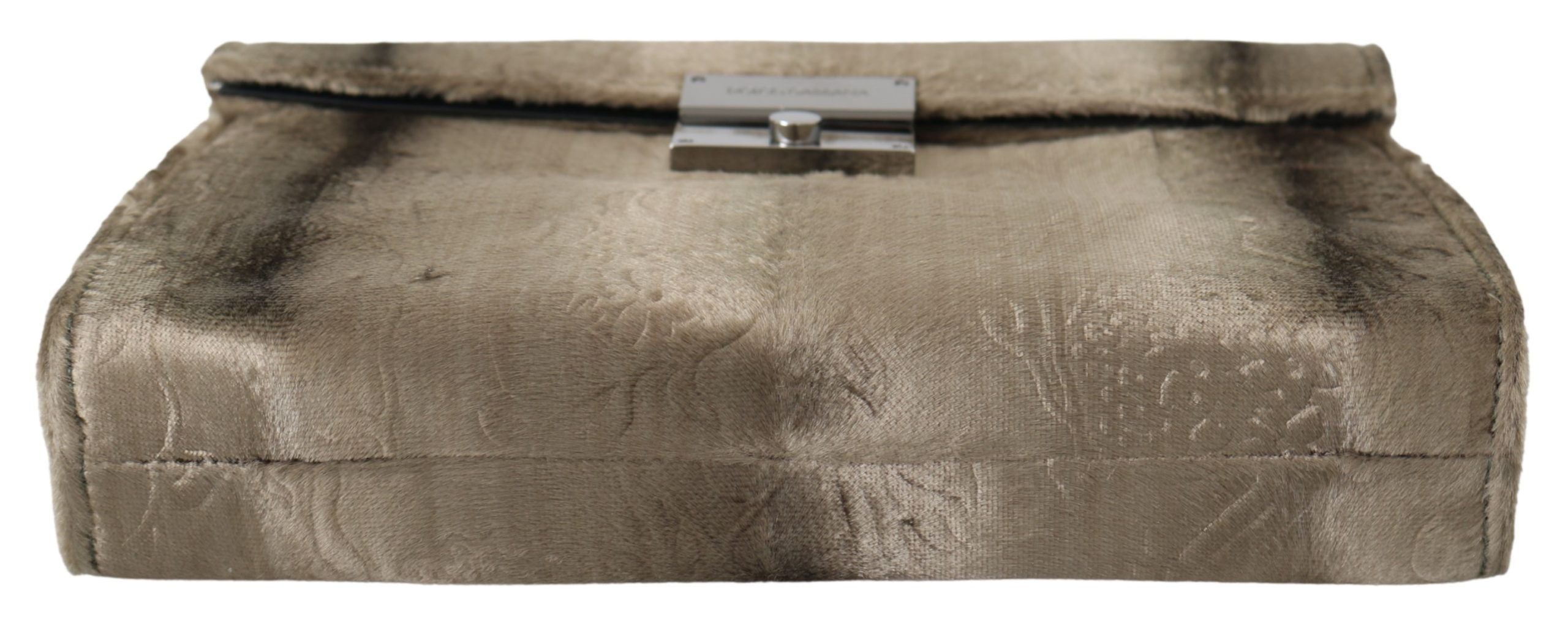 Dolce & Gabbana Beige Velvet Croco-Print Leather Briefcase Clutch - Luksusmuotia Dolce & Gabbana - Tutustu YVES JAVANNI® 