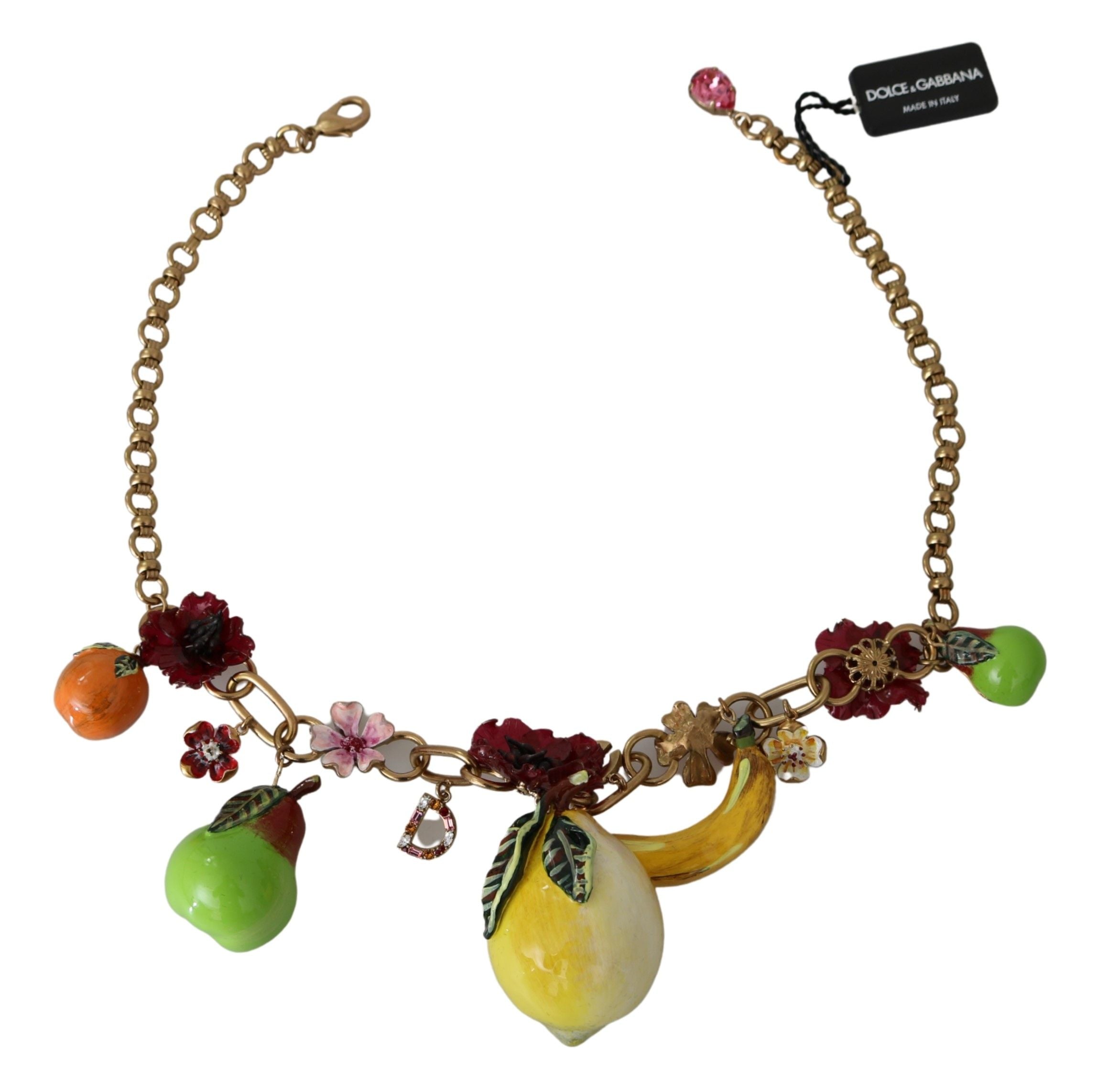 Dolce & Gabbana Crystal Embellished Floral Charm Necklace - Luksusmuotia Dolce & Gabbana - Tutustu YVES JAVANNI® 