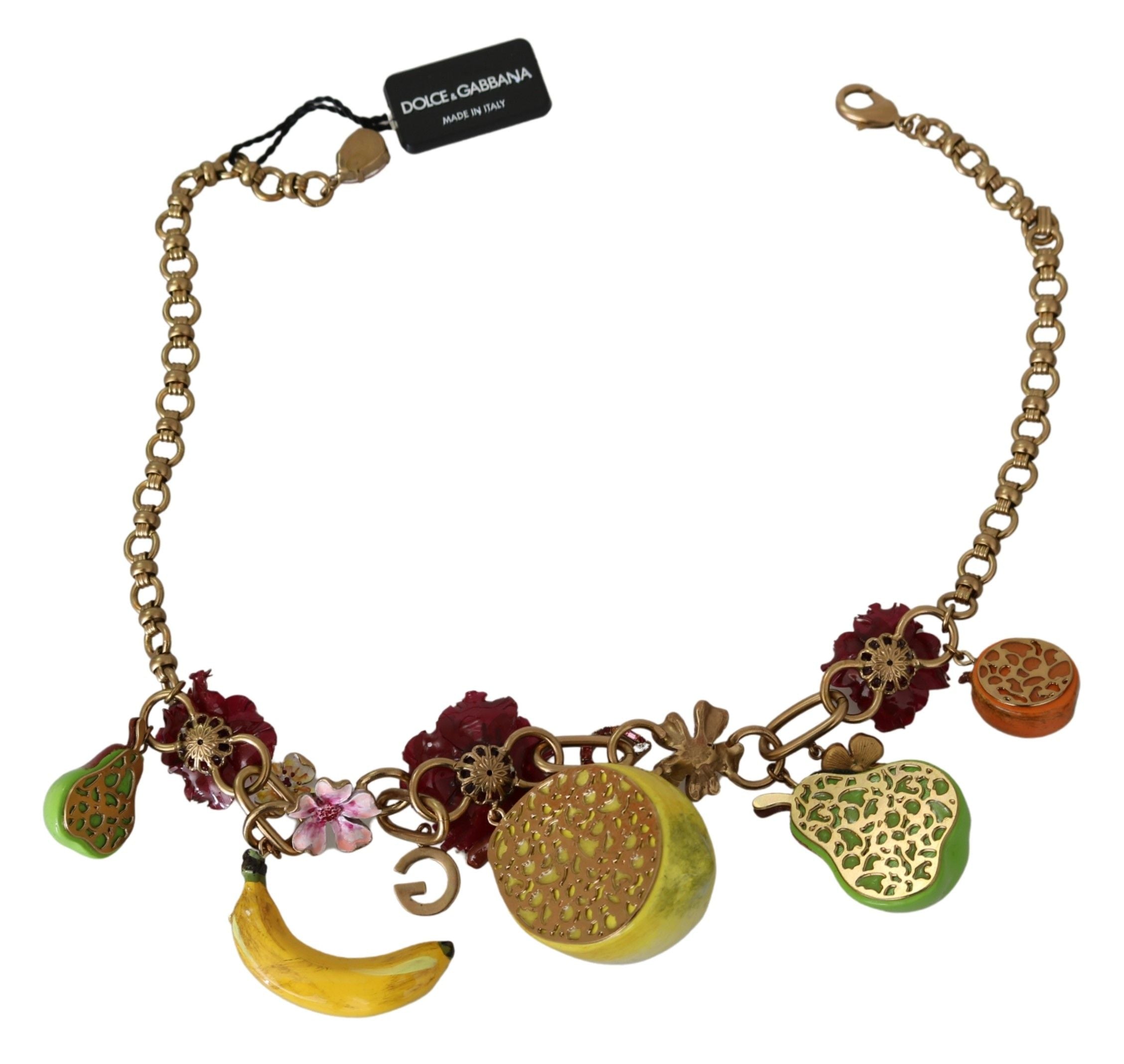 Dolce & Gabbana Crystal Embellished Floral Charm Necklace - Luksusmuotia Dolce & Gabbana - Tutustu YVES JAVANNI® 