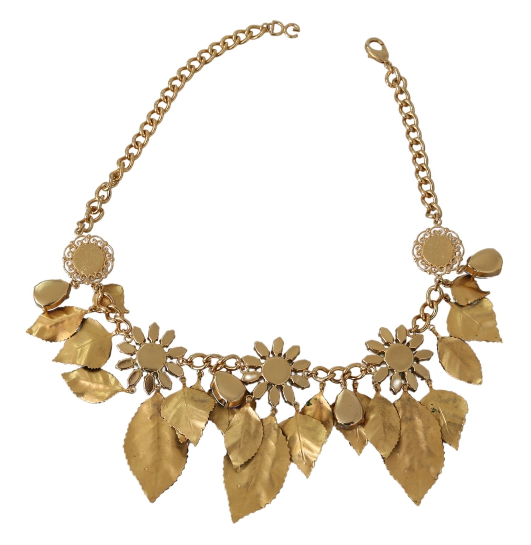 Dolce & Gabbana Elegant Crystal Charms Leaves Pendant Necklace - Luksuslaukut ja asusteet Dolce & Gabbana - Tutustu YVES JAVANNI® 