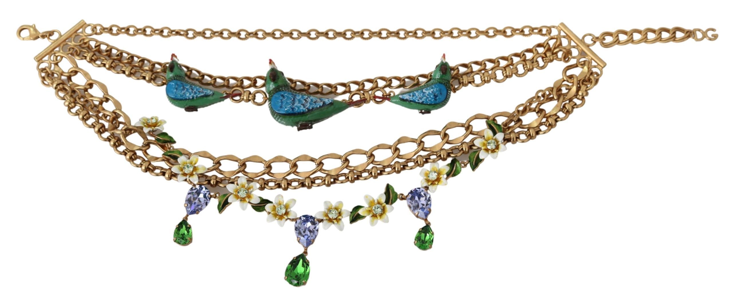 Dolce & Gabbana Exquisite Crystal and Brass Necklace - Luksusmuotia Dolce & Gabbana - Tutustu YVES JAVANNI® 