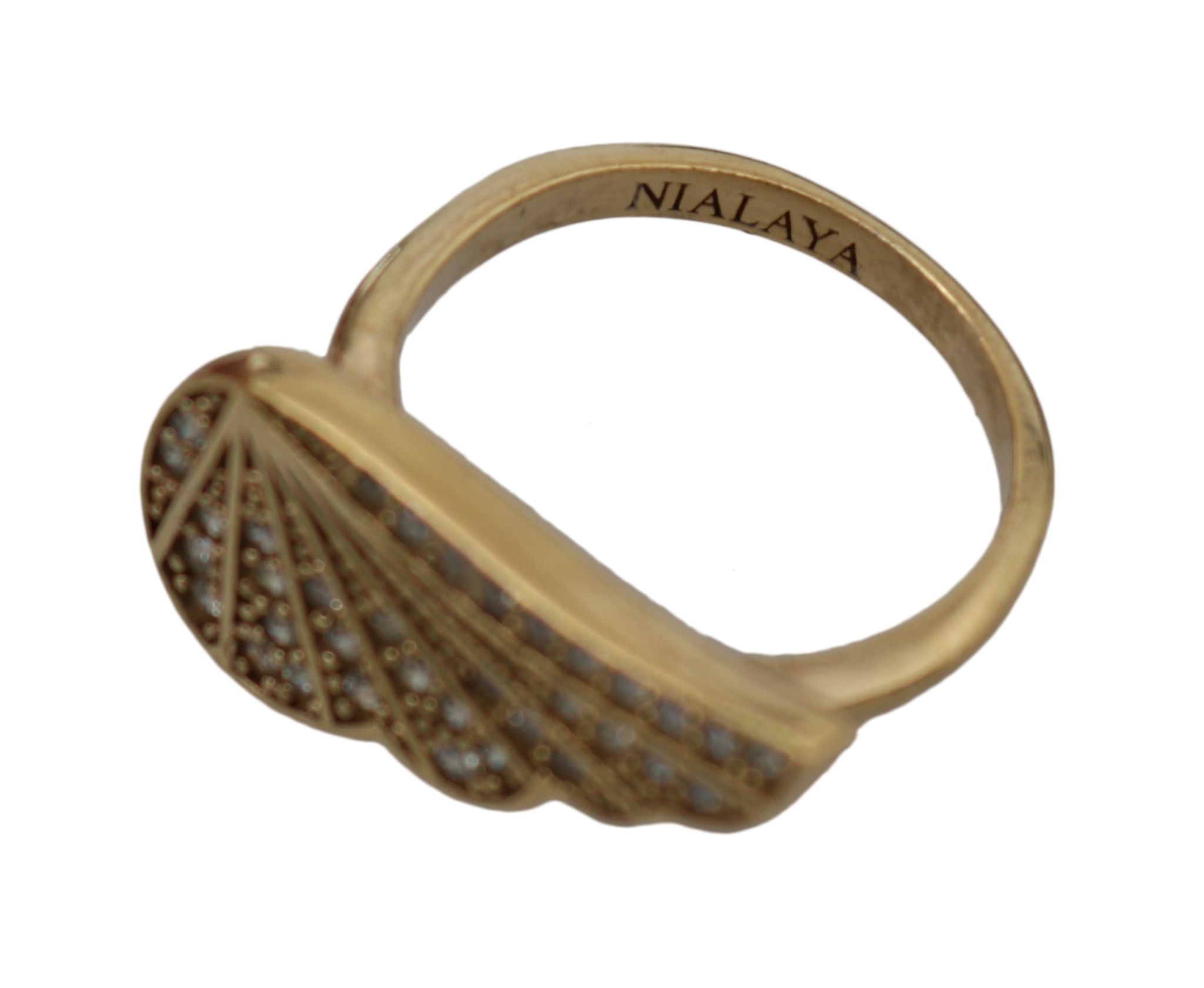 Nialaya Elegant Gold-Crystal Embellished Ring - Luksusmuotia Nialaya - Tutustu YVES JAVANNI® 