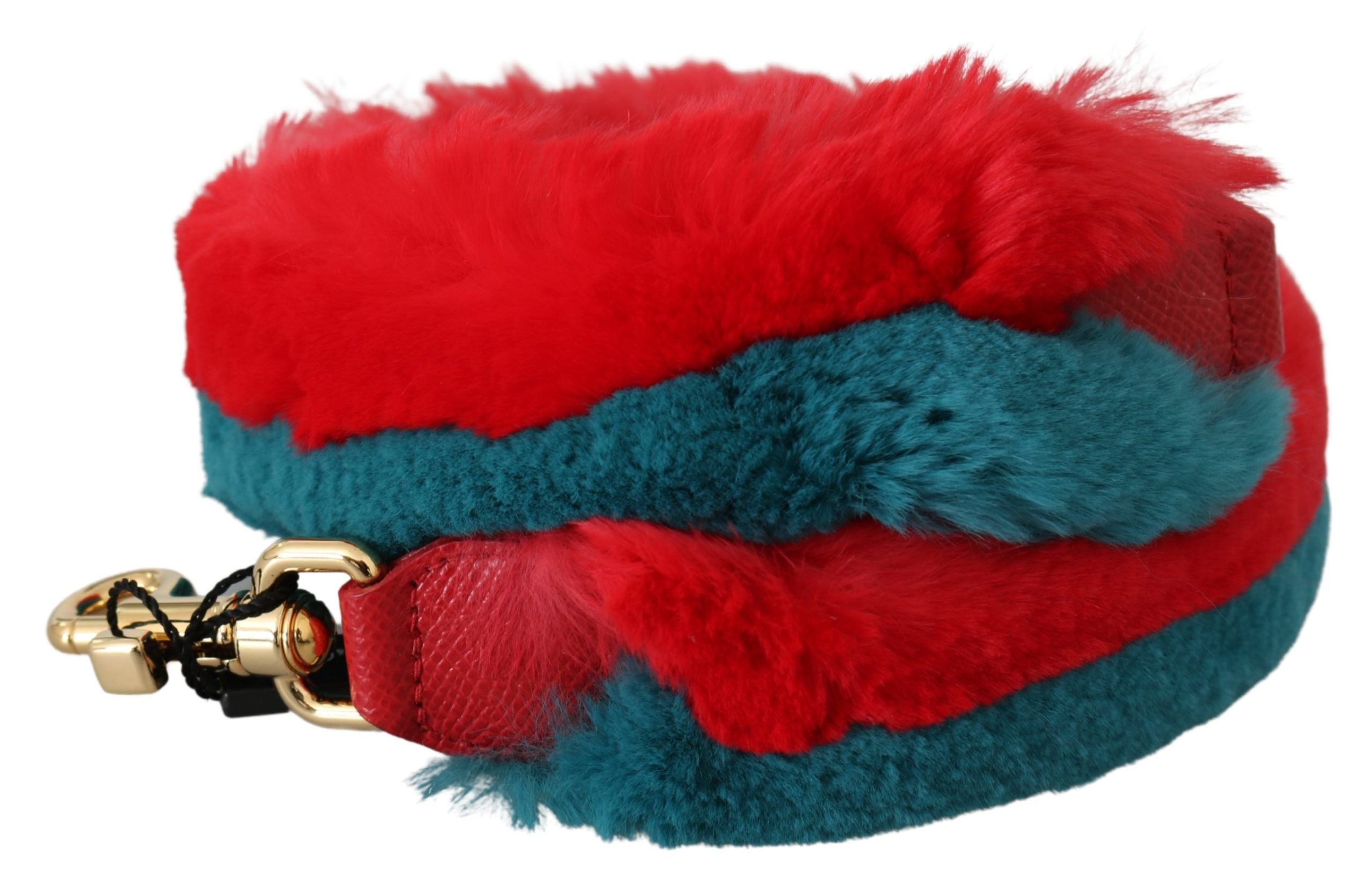 Dolce & Gabbana Elegant Red Lapin Fur Shoulder Strap - Luksusmuotia Dolce & Gabbana - Tutustu YVES JAVANNI® 