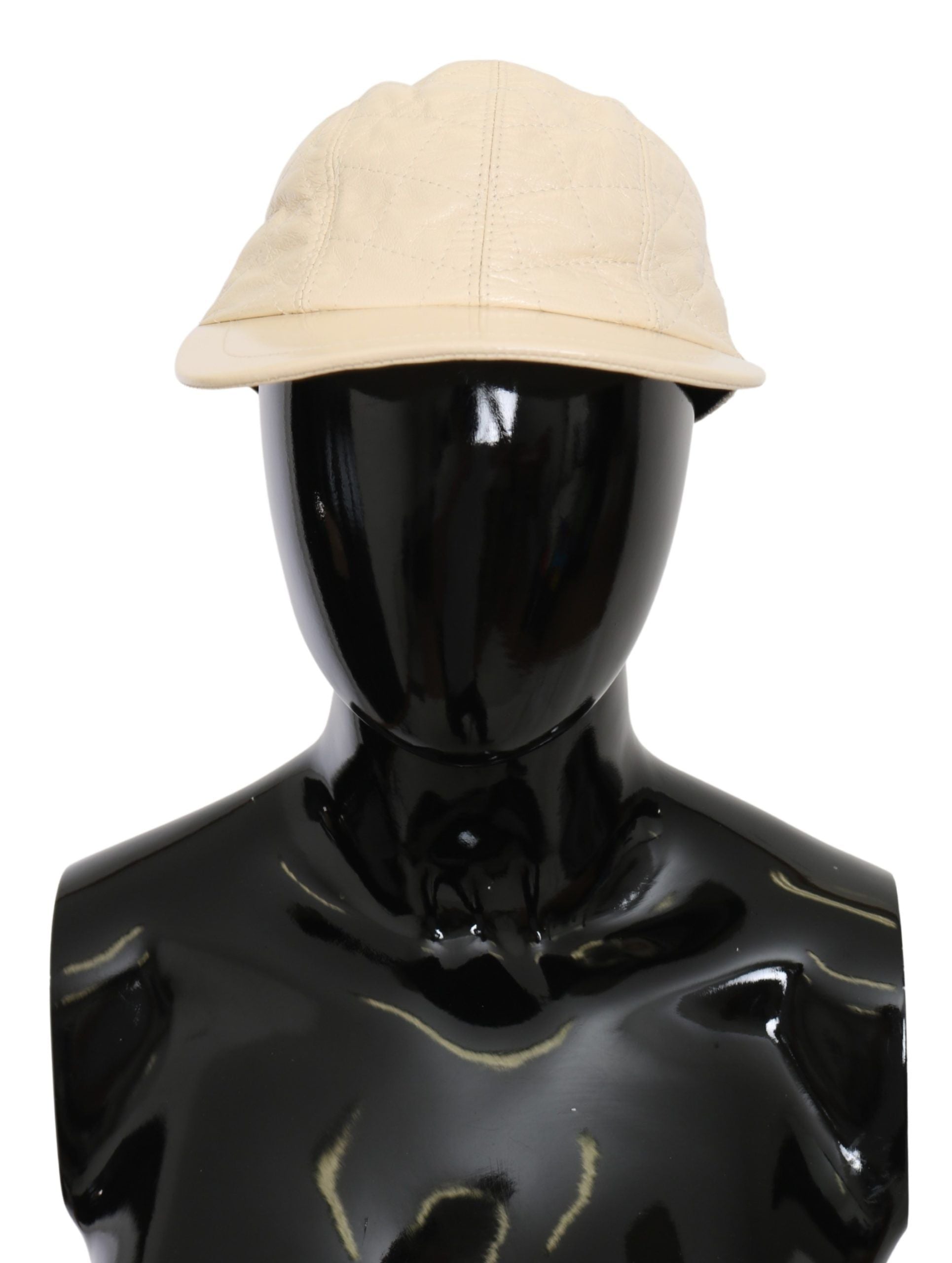 Dolce & Gabbana Elegant White Lambskin Leather Baseball Cap - Luksusmuotia Dolce & Gabbana - Tutustu YVES JAVANNI® 